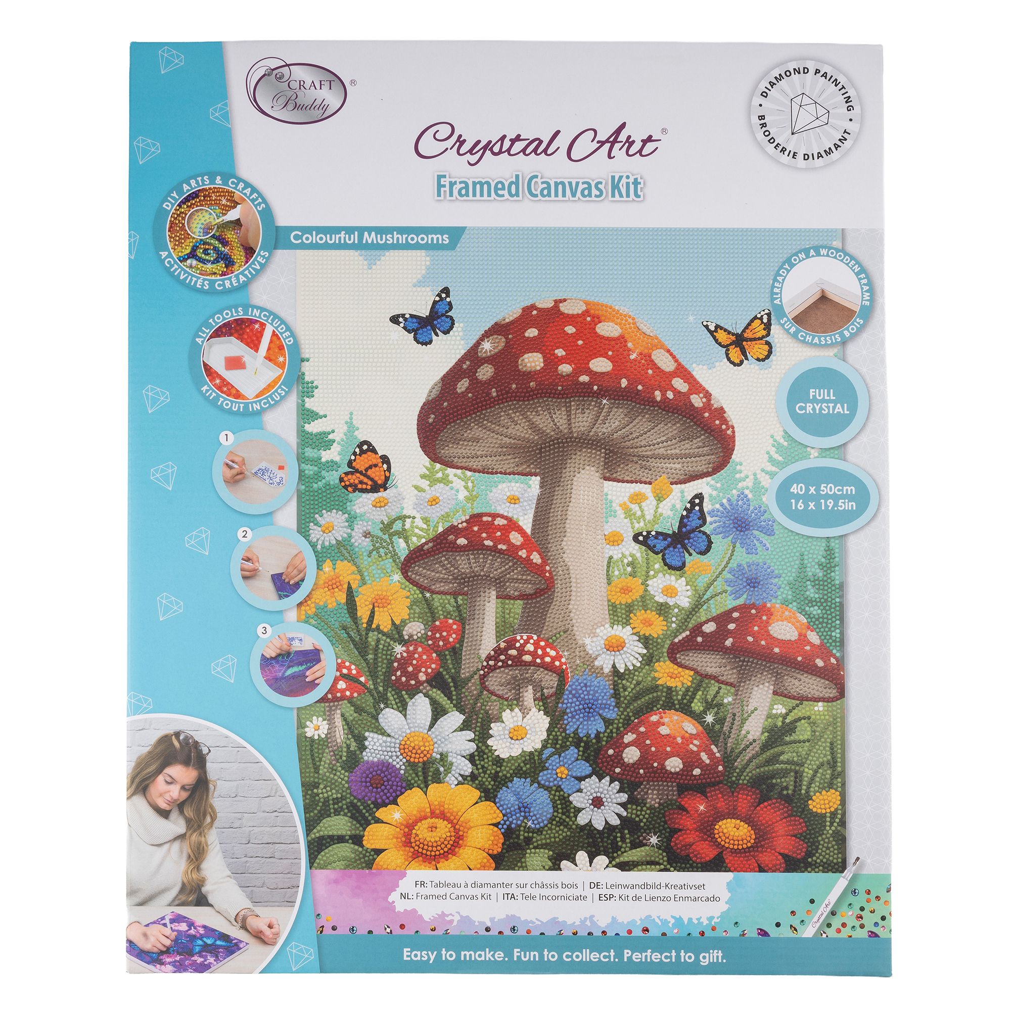 CRAFT BUDDY™ Diamond Painting Bild 40x50cm Pilze 5tlg.