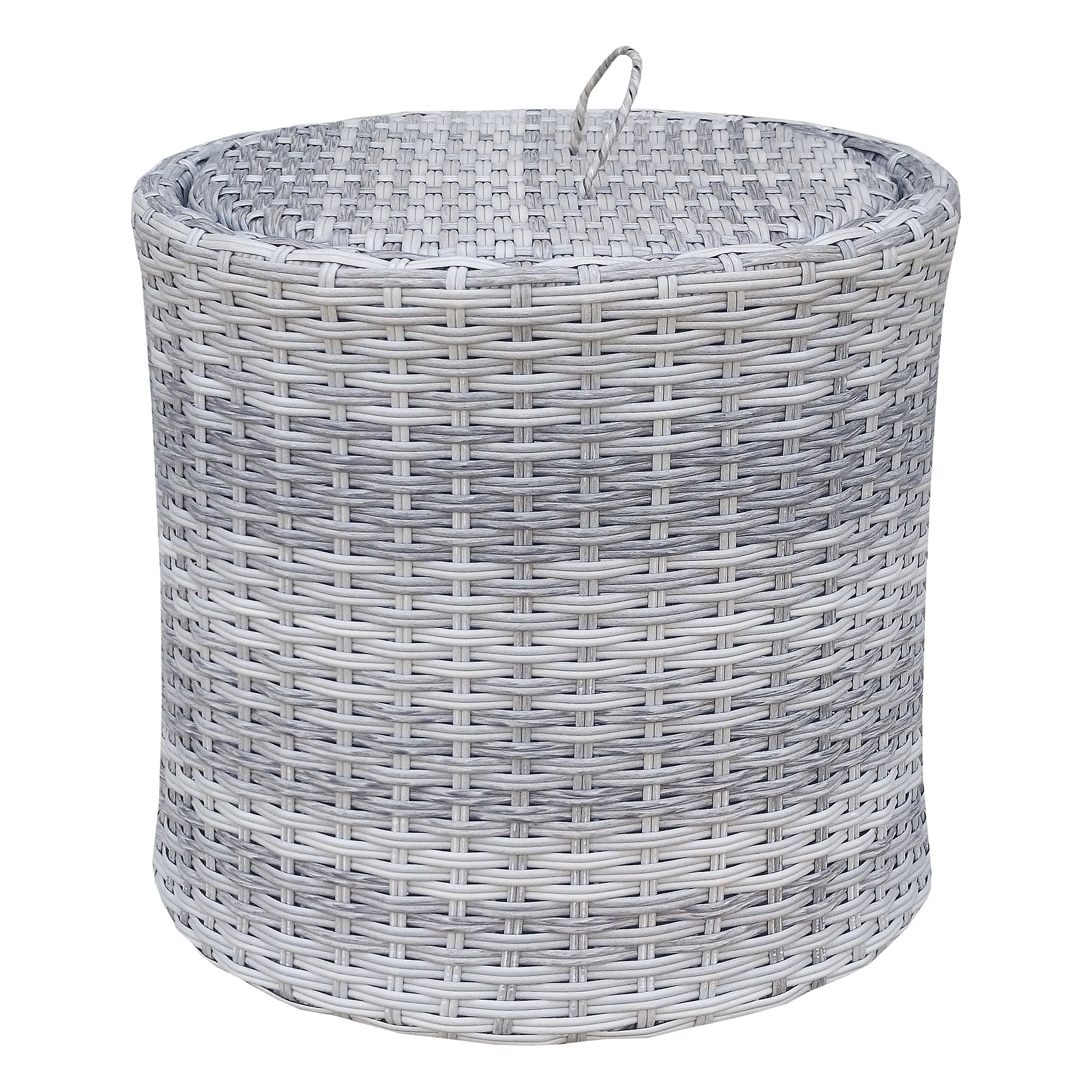 GREEN LOUNGE Gartenschlauchkorb mit Deckel aus Polyrattan, wetterfest, Ø 40cm