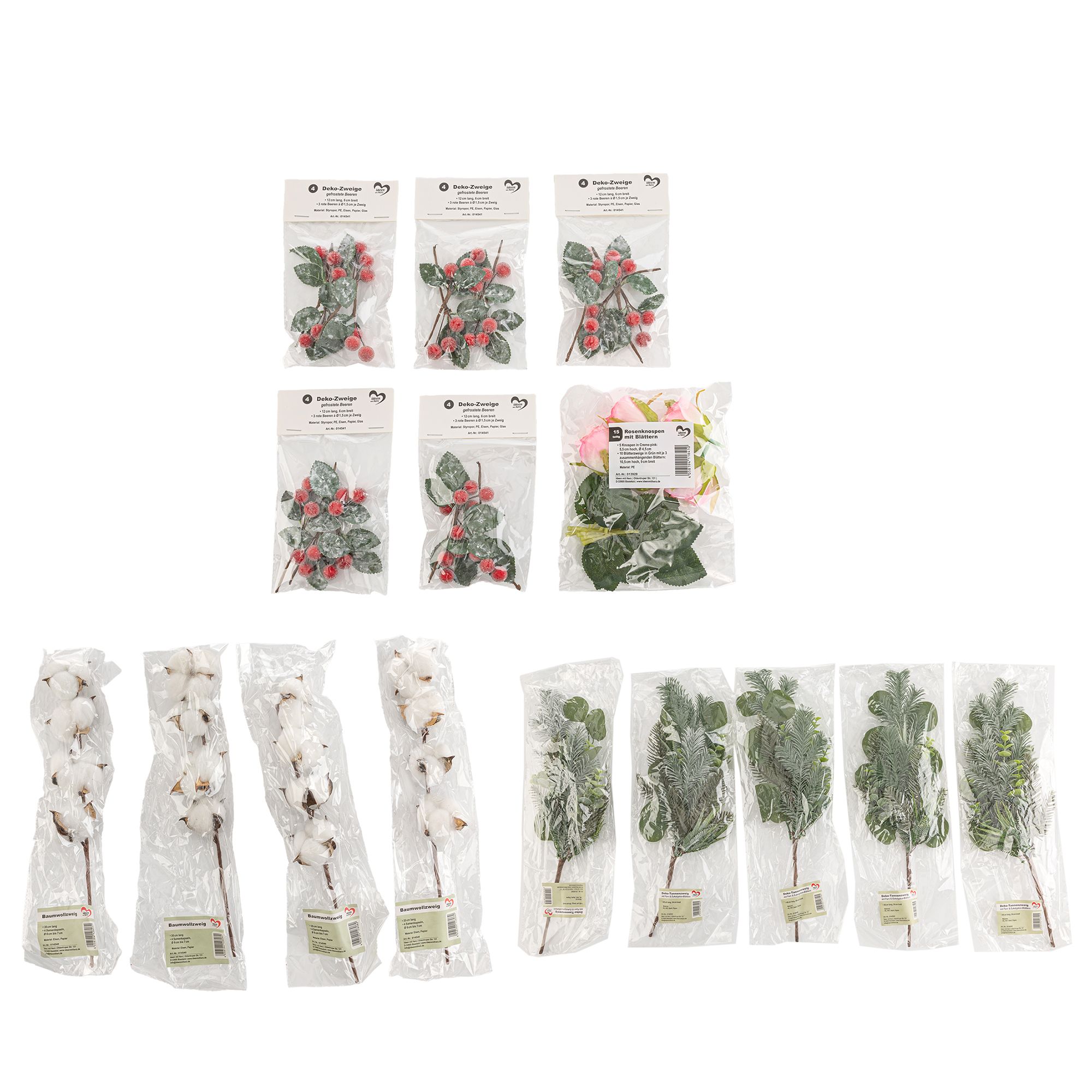 KARIN JITTENMEIER Dekofloristik-Set Deko Zweige & Rosenknospen 30tlg.