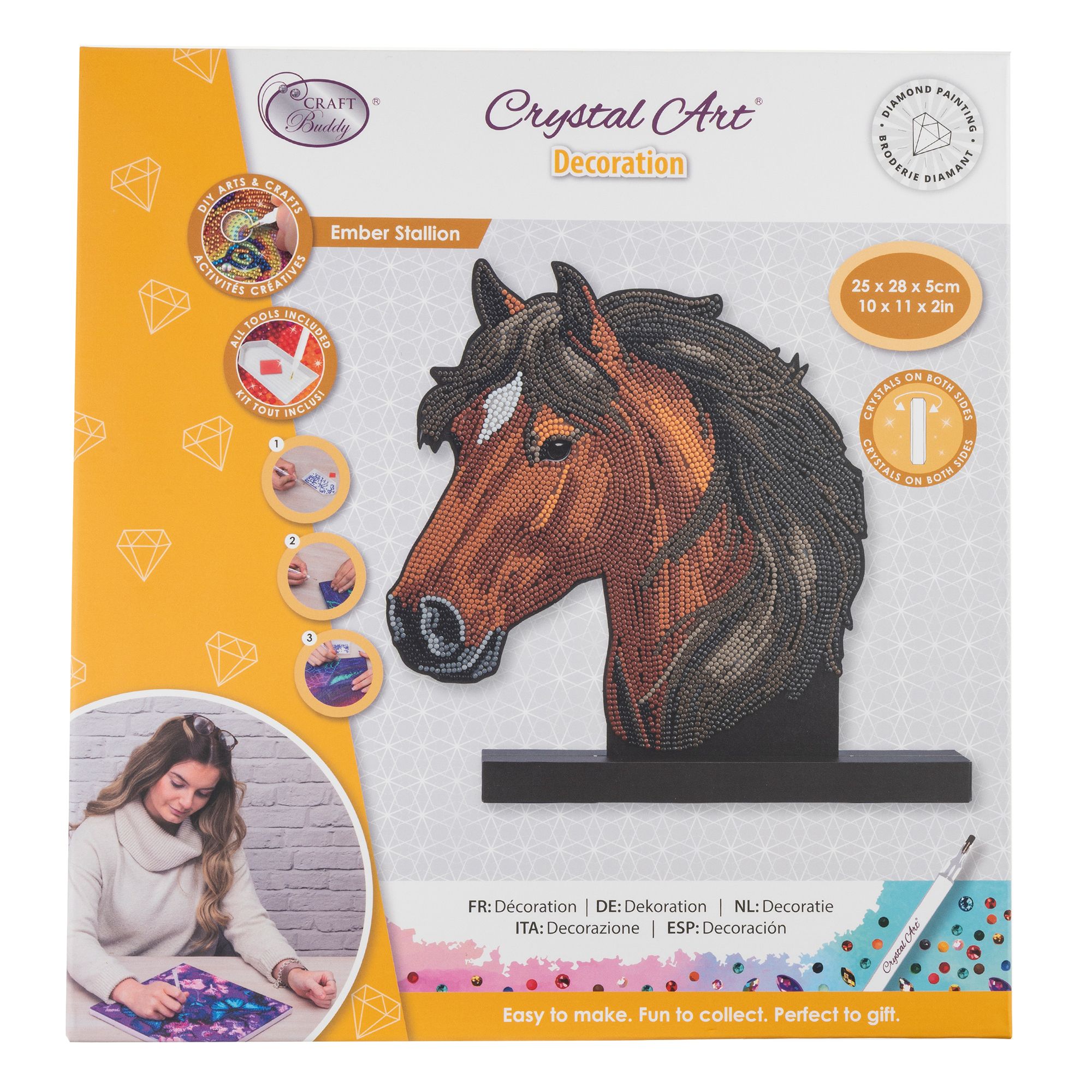 CRAFT BUDDY™ Diamond Painting Pferdekopf ca. 25x28,5cm 5tlg.