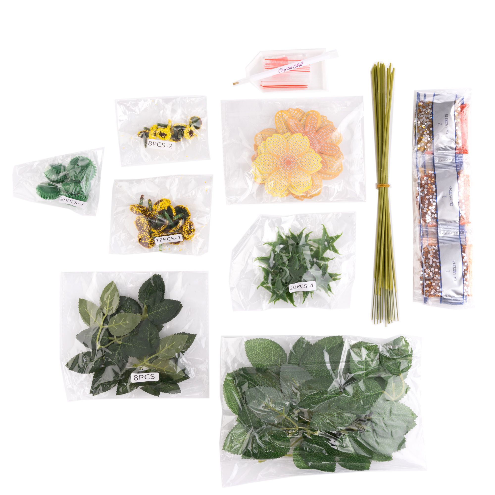 CRAFT BUDDY™ Diamond Painting-Set Blumen zum nachlegen 45tlg.