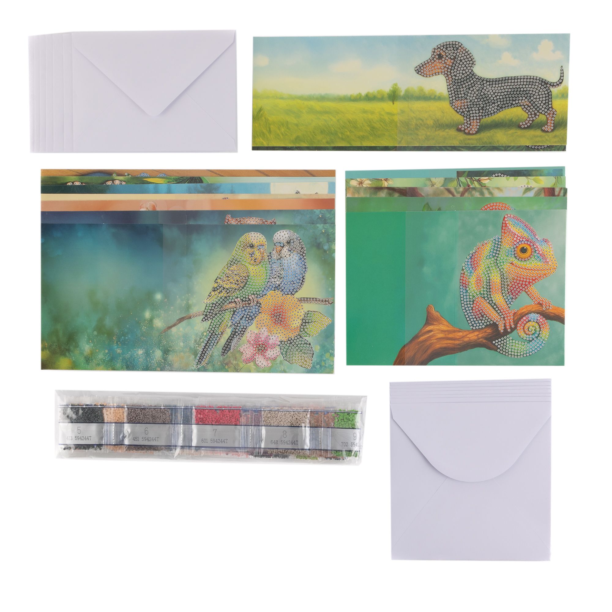 KARIN JITTENMEIER Diamond Painting Grußkarten-Set verschiedene Formate 29tlg.