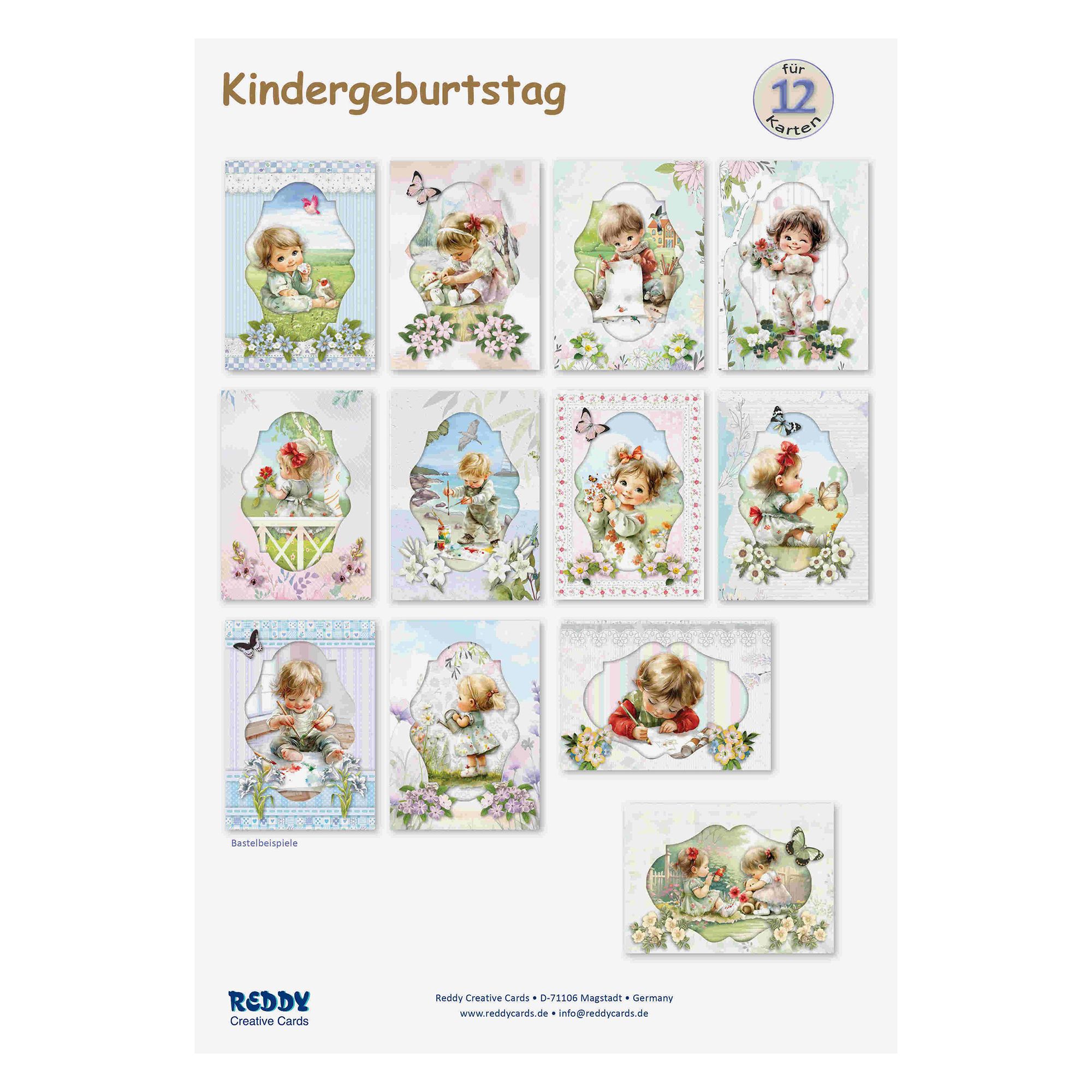 REDDY Grußkarten-Set Kindergeburtstag inkl. Stanzbogen 34tlg.