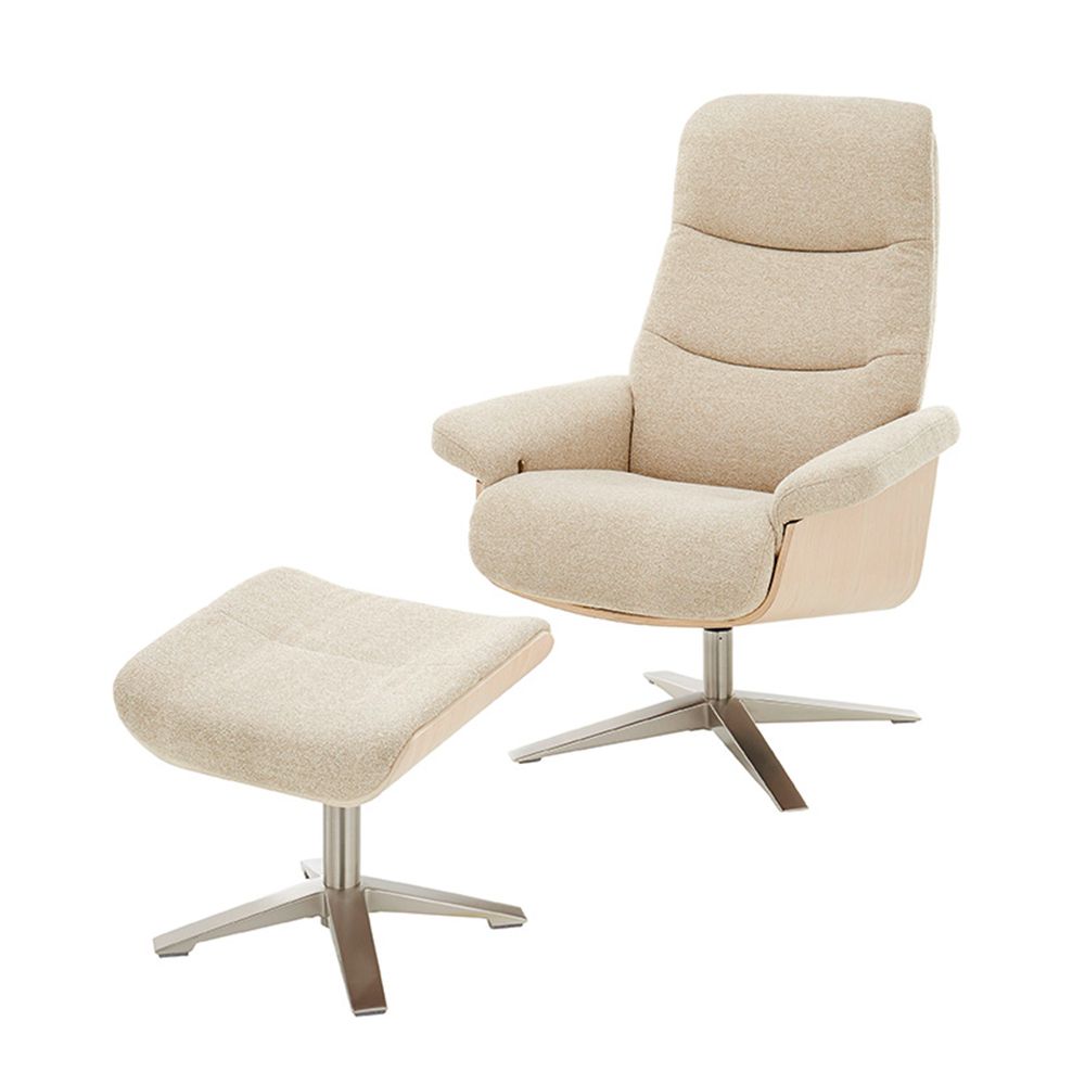 BODYFLEX LOUNGE Loungesessel Verona inkl. Fußhocker Boucleestoff 2J.Herstellergarantie