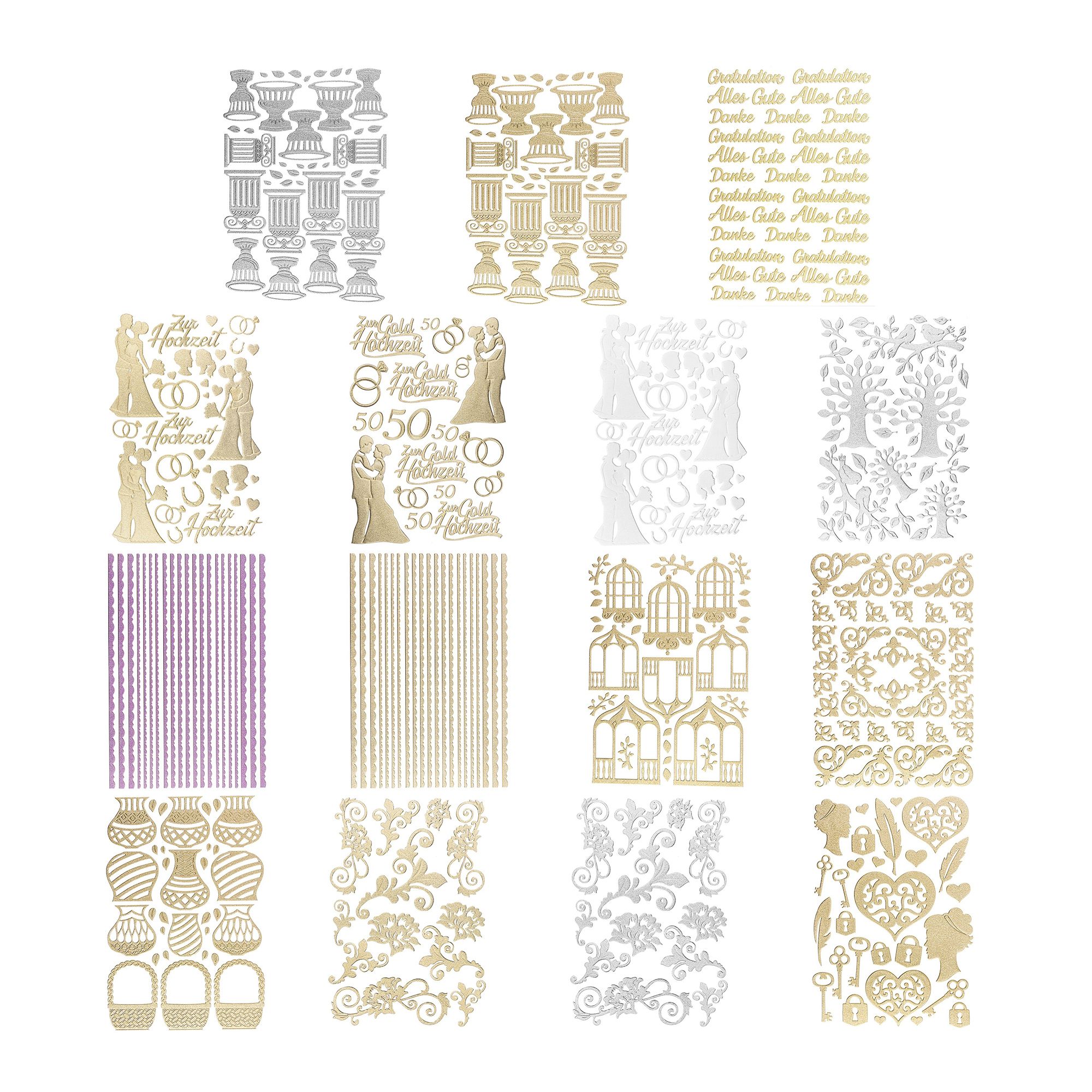 KARIN JITTENMEIER Sticker-Set 3D-Sticker verschiedene Designs 15tlg ...