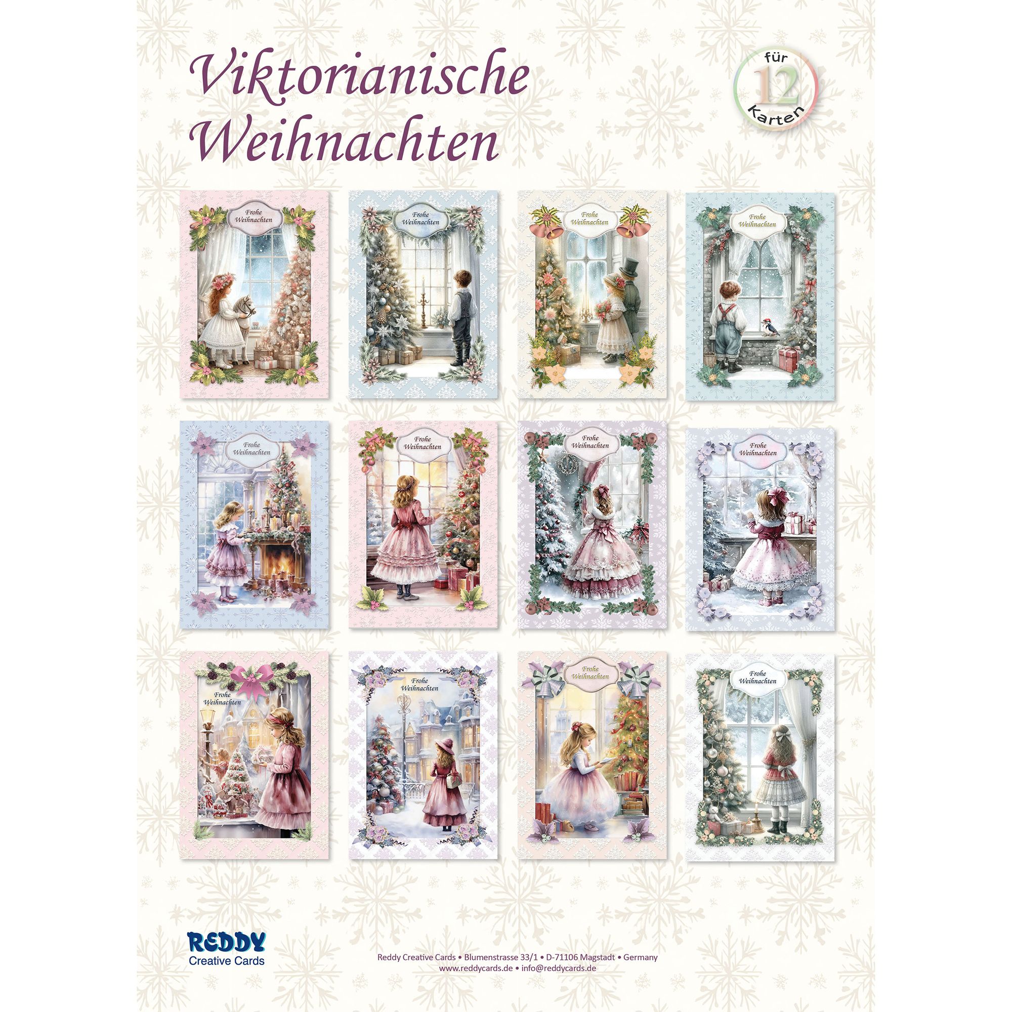 REDDY Grußkarten-Set Viktorianische Weihnachtsgrüße 30tlg.