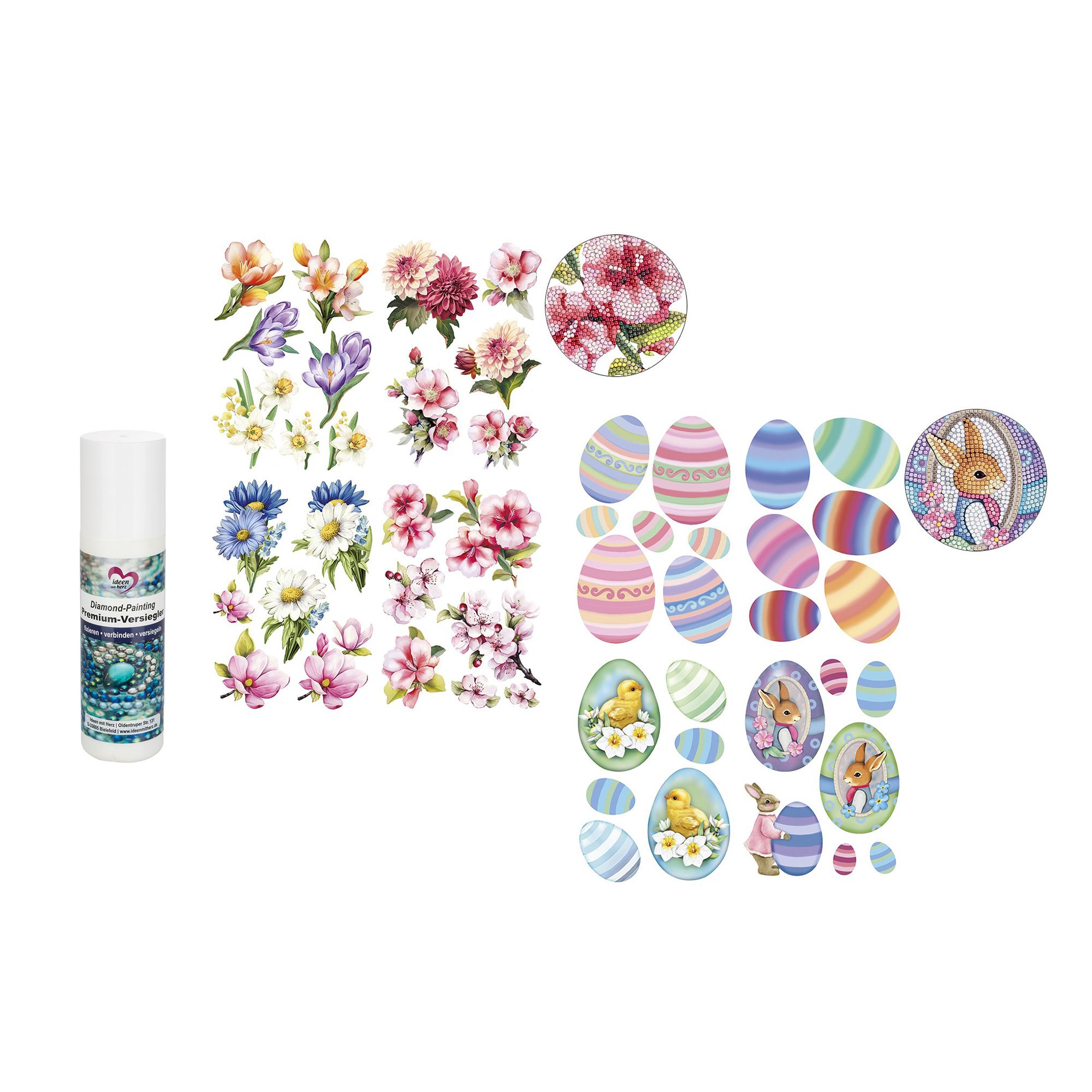 KARIN JITTENMEIER Diamond Painting-Set Stickerbogen Osterdesigns 17tlg.