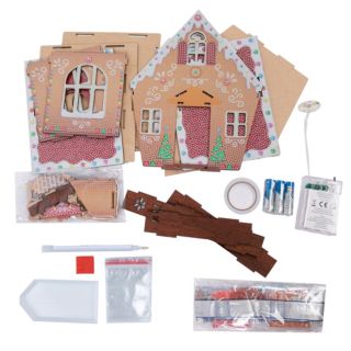 CRAFT BUDDY™ Diamond Painting-Set Lebkuchenhaus inkl. LED 9tlg.