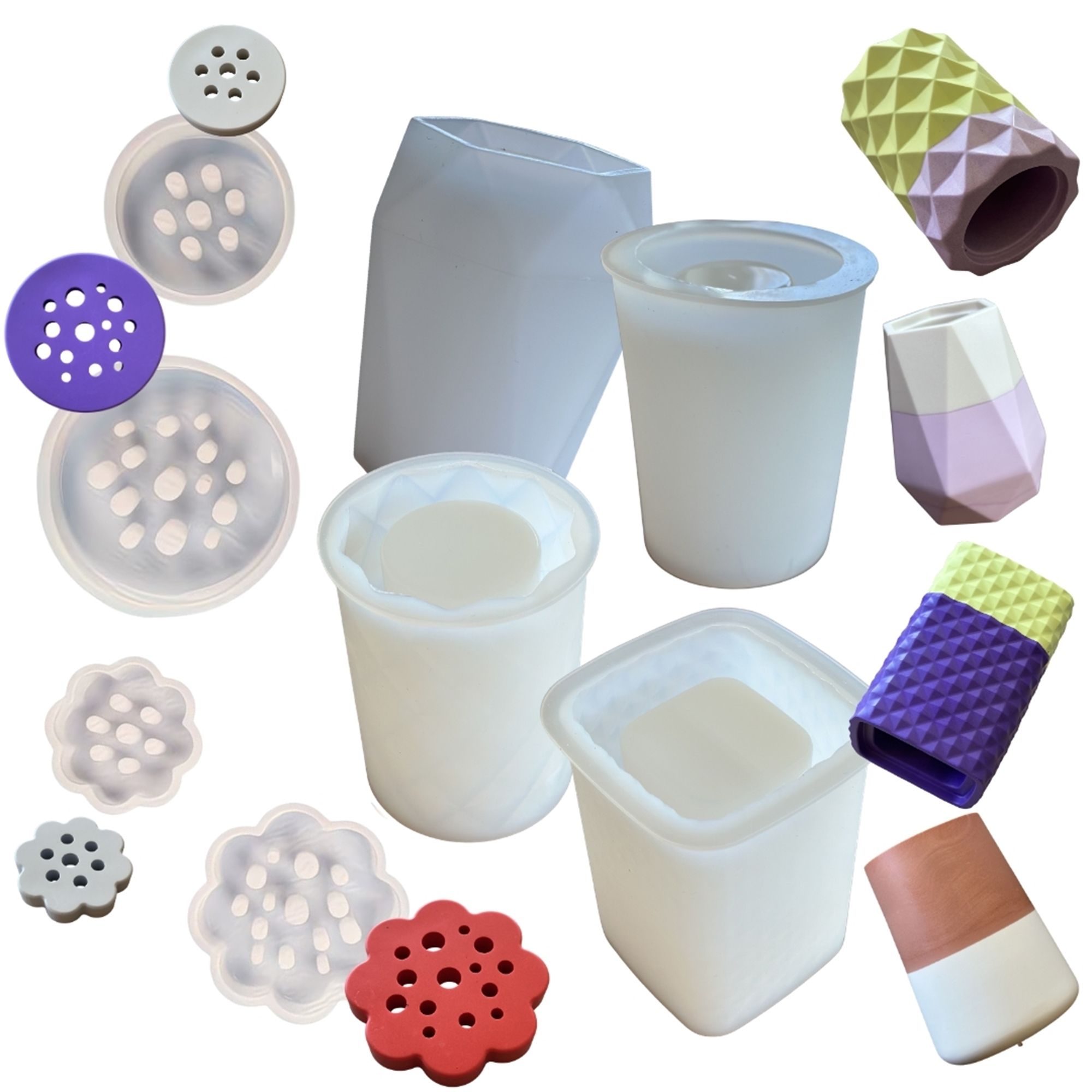COLORBERRY Kreativ-Set Silikonformen Vasenbehälter & Trenner, 8tlg.