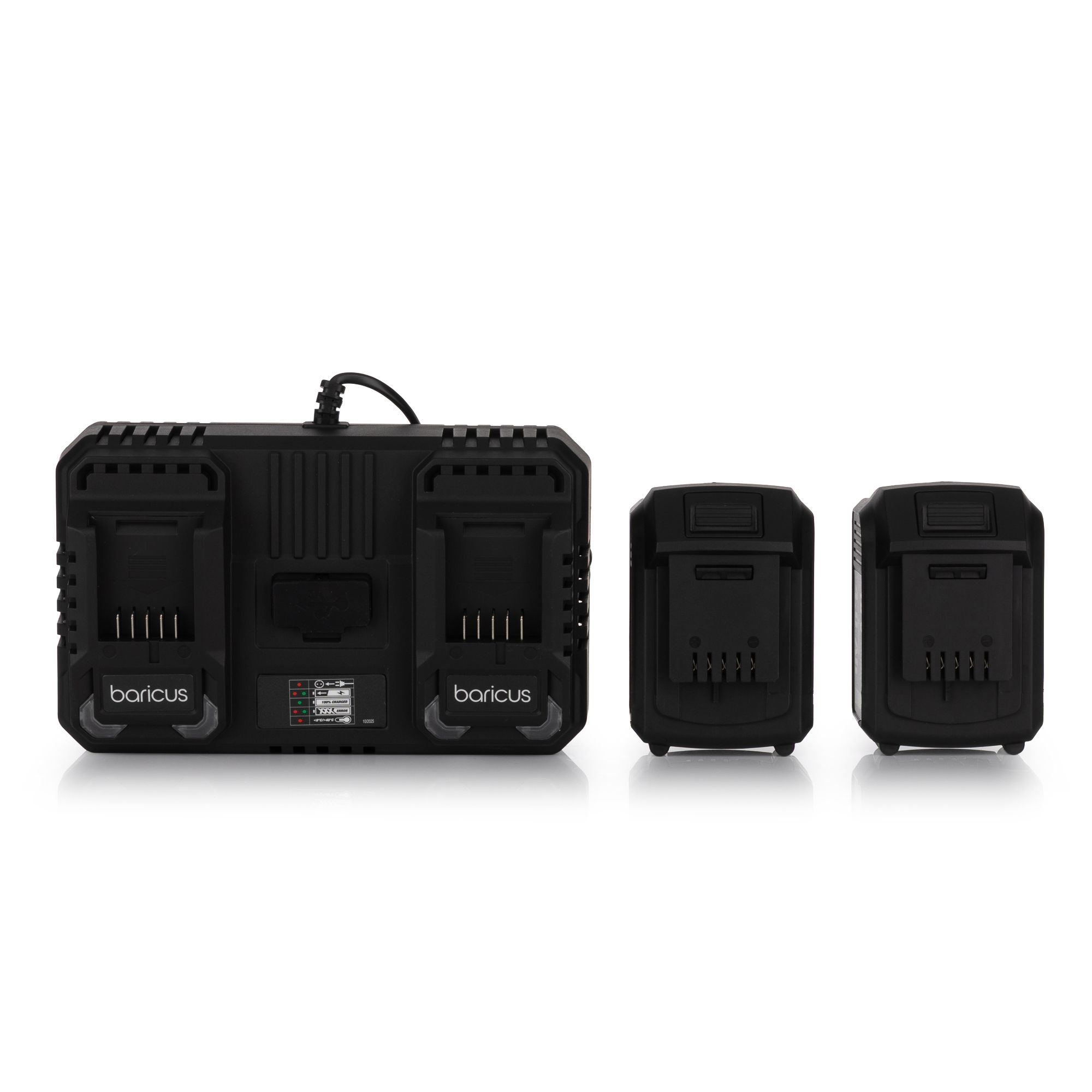 BARICUS Doppelladegerät inkl. 2x 4Ah Akkus für alle Baricus 18V Akkus