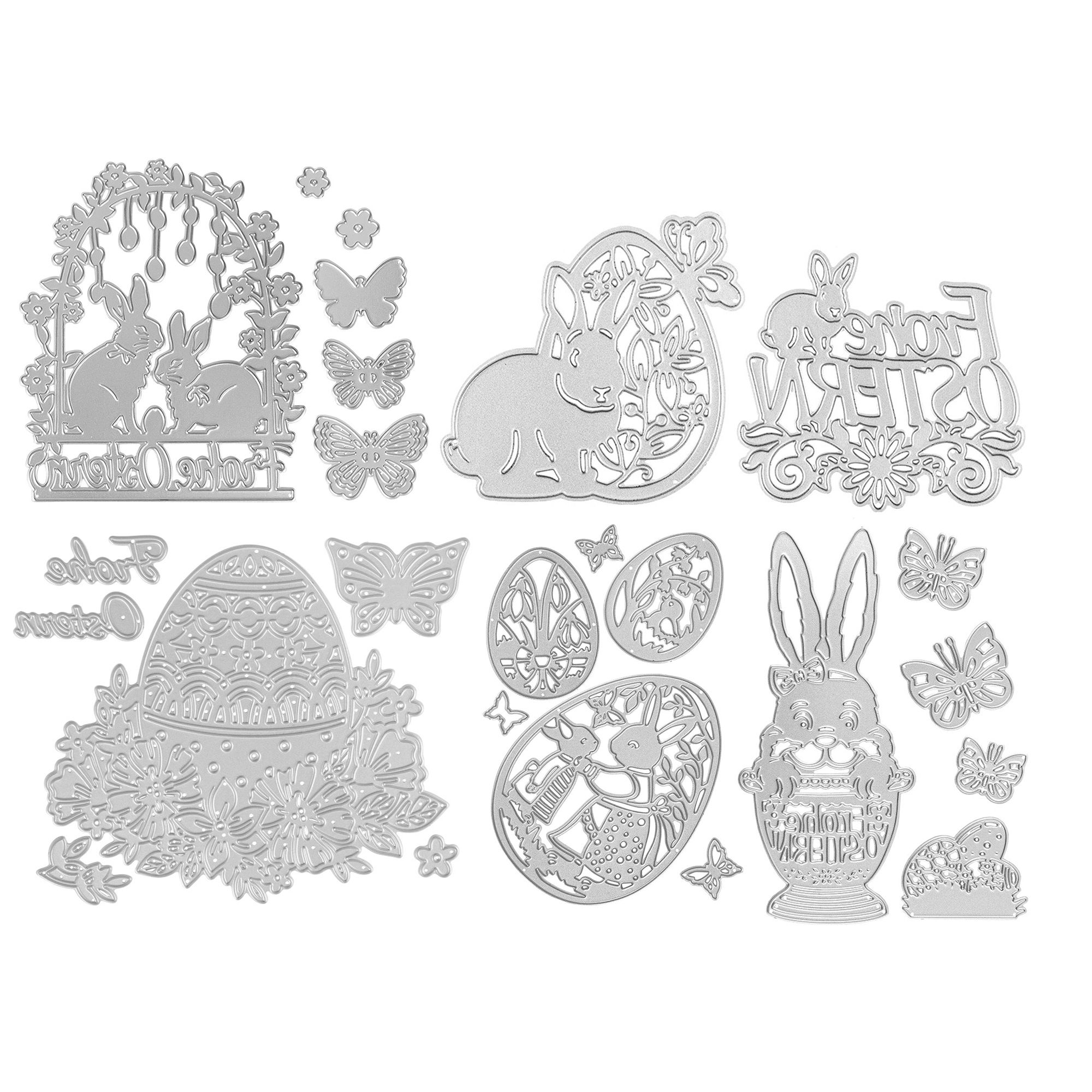 KARIN JITTENMEIER Schablonen-Set Stanzschablonen Frühjahr/Ostern 25tlg.