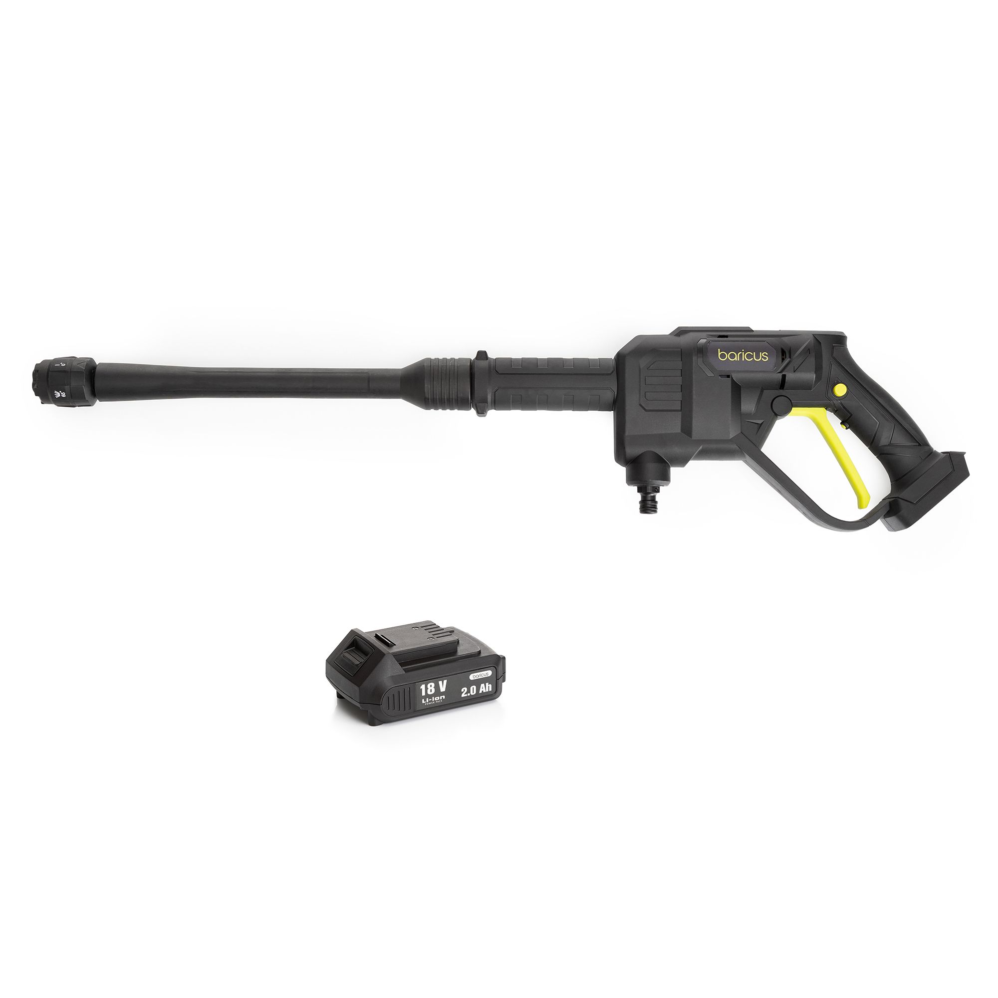 BARICUS 18V-Druckreiniger mobil, 24,5bar 5fach-Multidüse 5J.Herstellergarantie