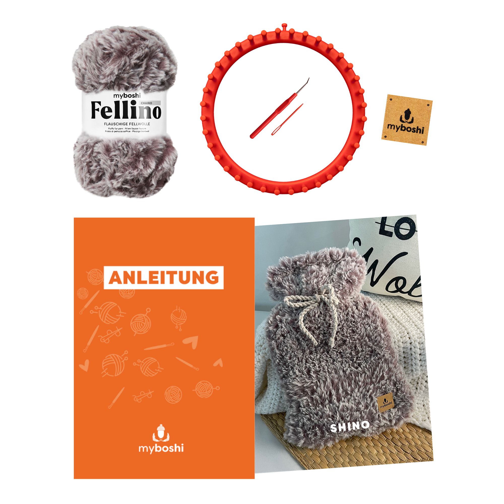 myboshi Häkel-Set Wärmflaschenhülle inkl.Rundstrickring & Wolle, 3tlg.