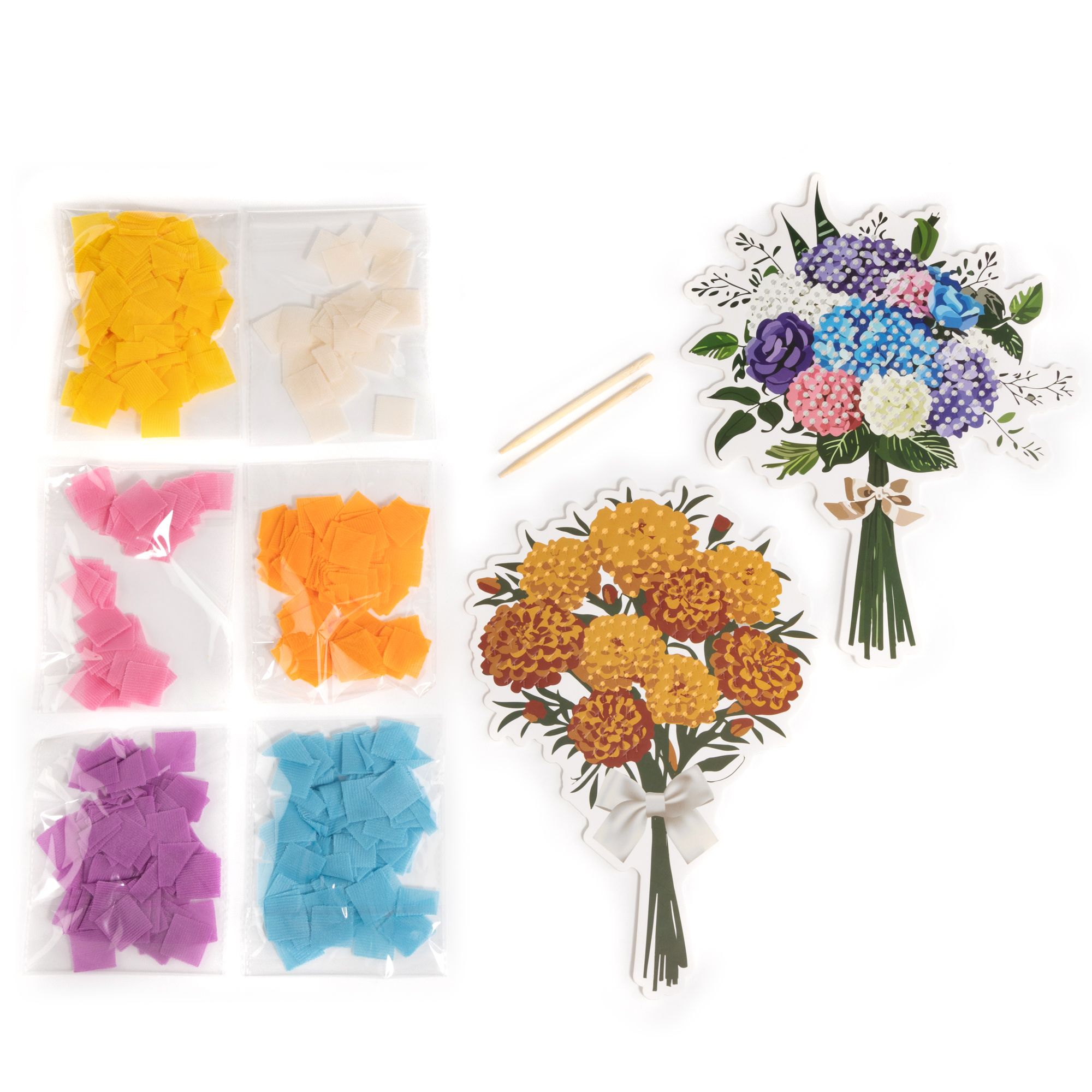 Kreativ-Set Fabric Painting Blumenbouquets zum nachlegen 12tlg.