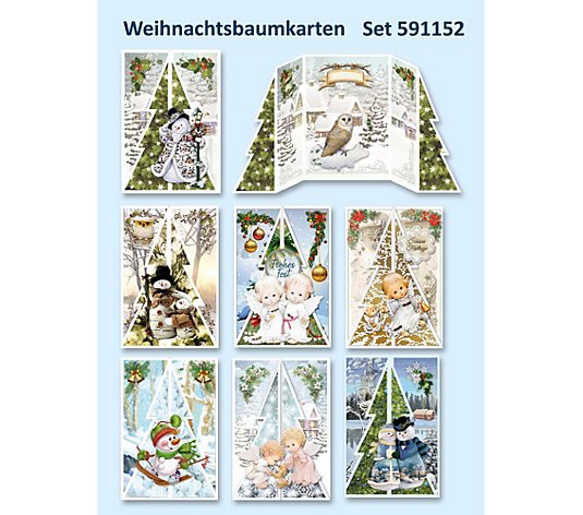 REDDY Grußkarten-Set Weihnachtsbaum- karten 55tlg.