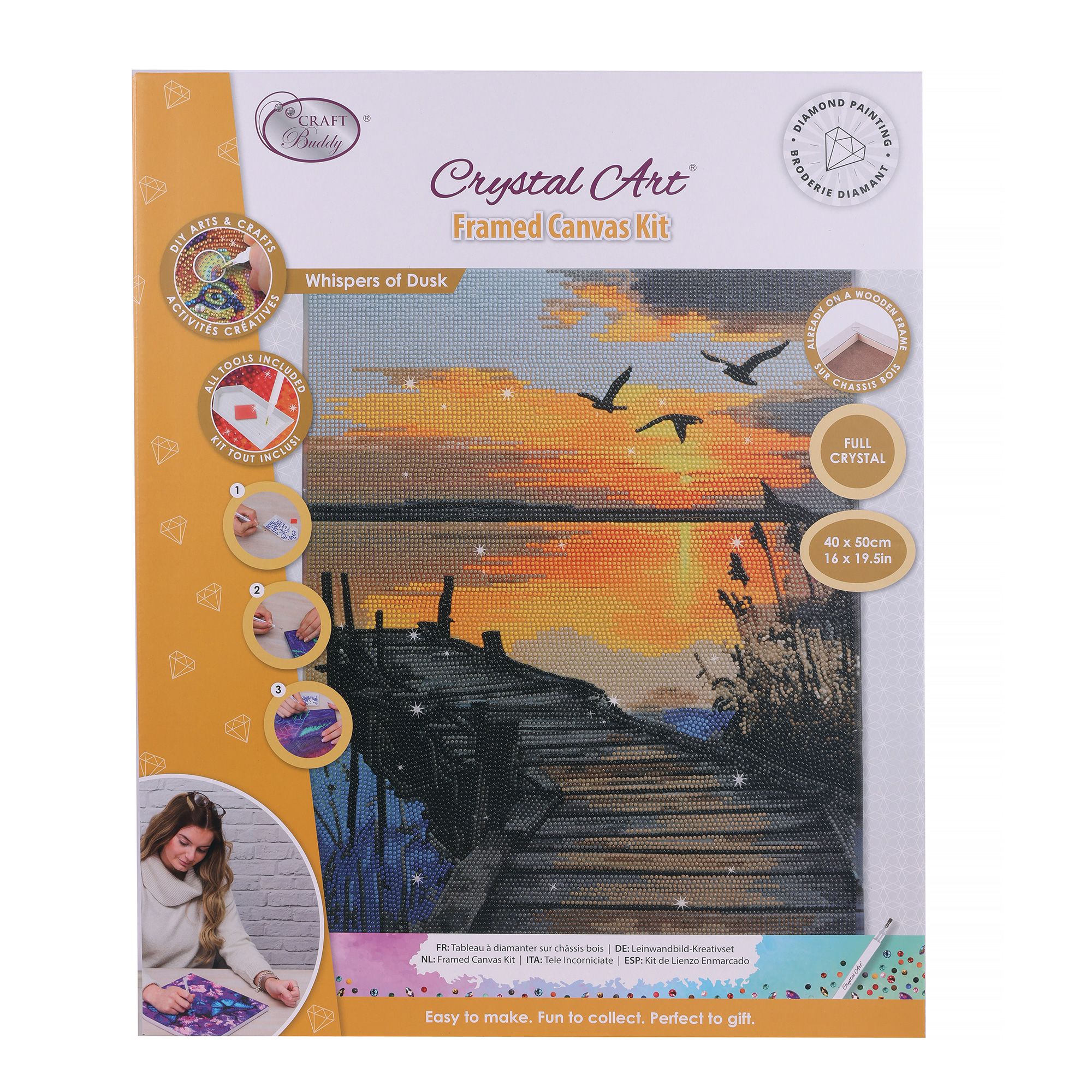 CRAFT BUDDY™ Diamond Painting Bild 40x50cm Sonnenuntergang 5tlg.