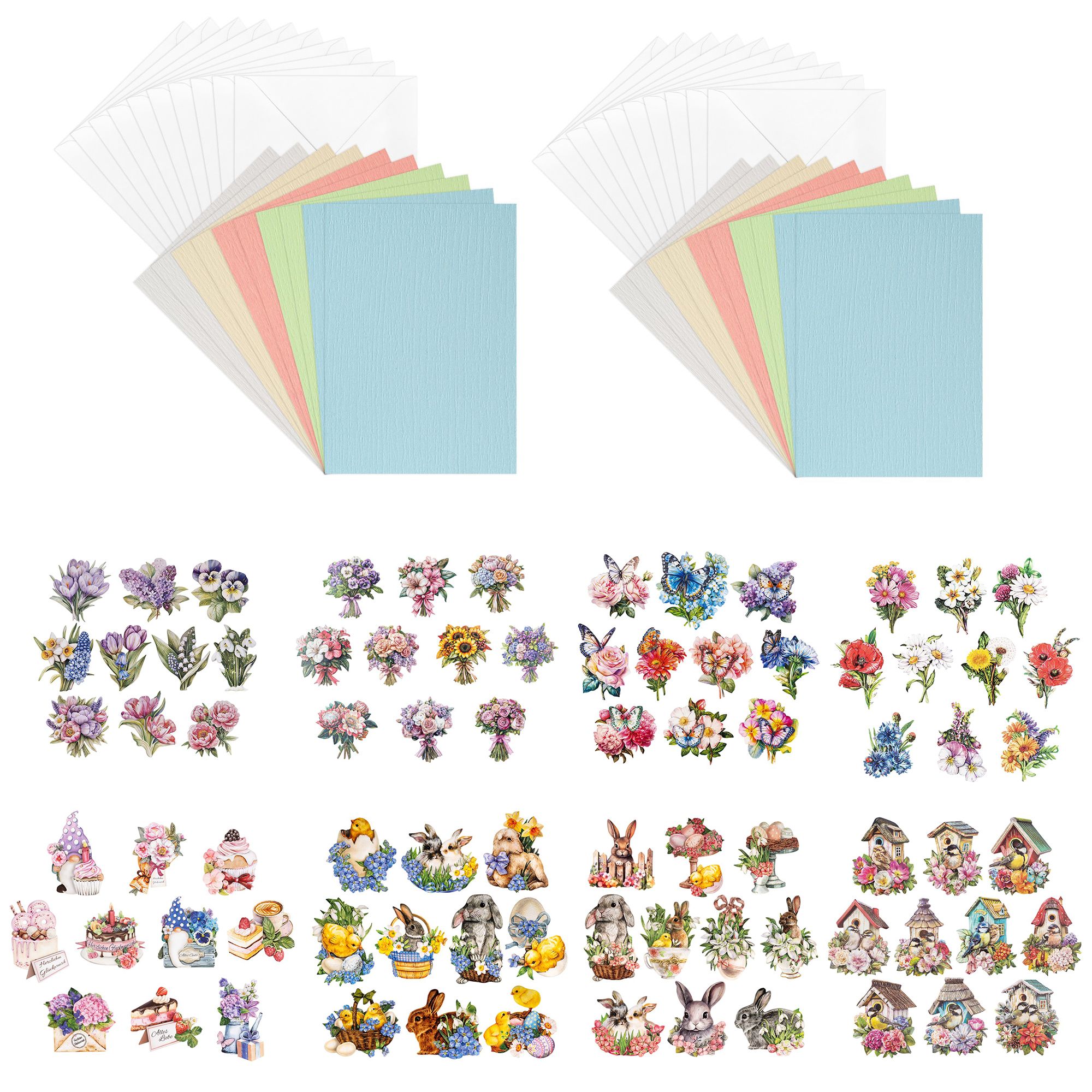KARIN JITTENMEIER Grußkarten-Set 3D Motive Karten & Umschläge 120tlg.