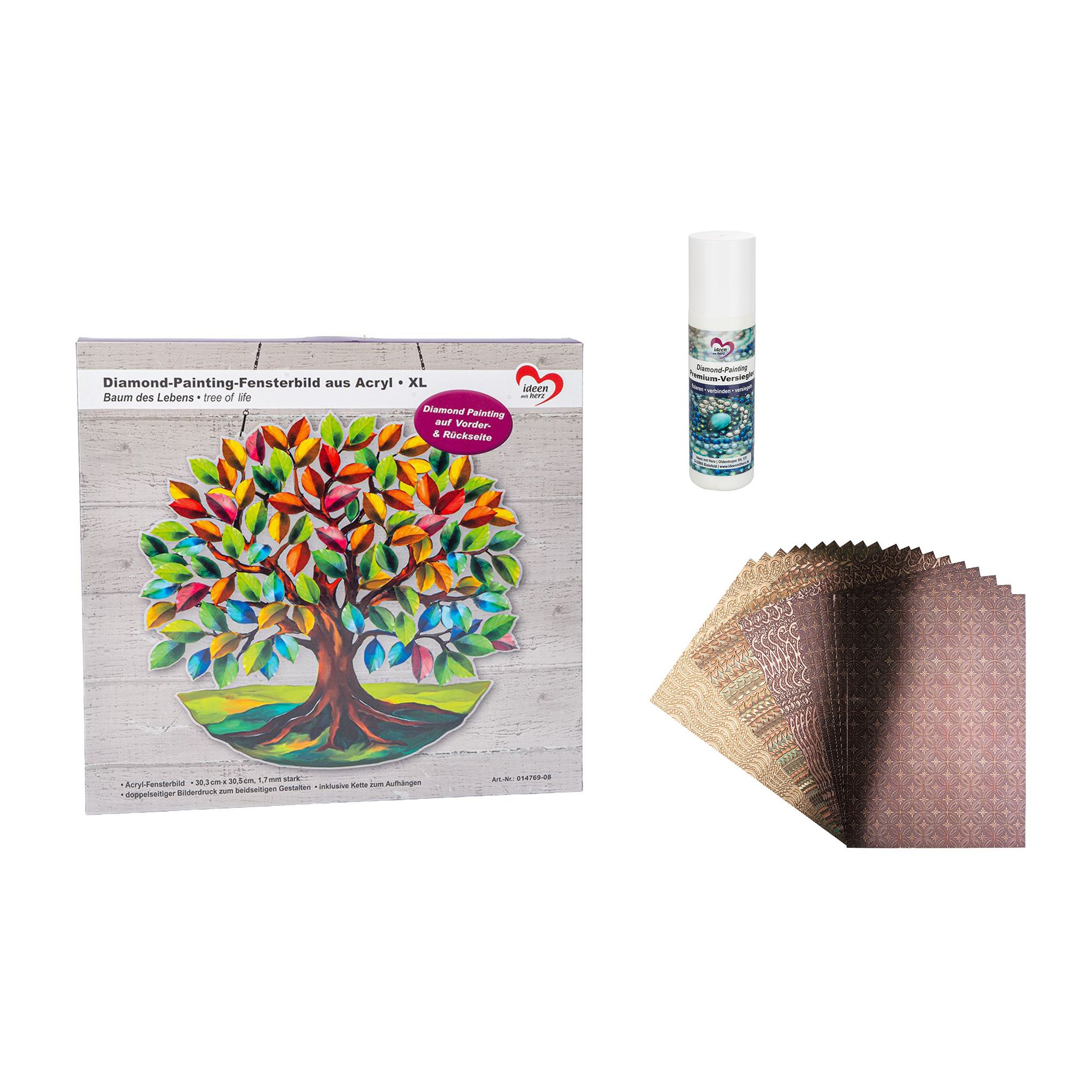 KARIN JITTENMEIER Club Artikel Diamond Painting-Set Fensterbild & Versiegler, 4tlg.