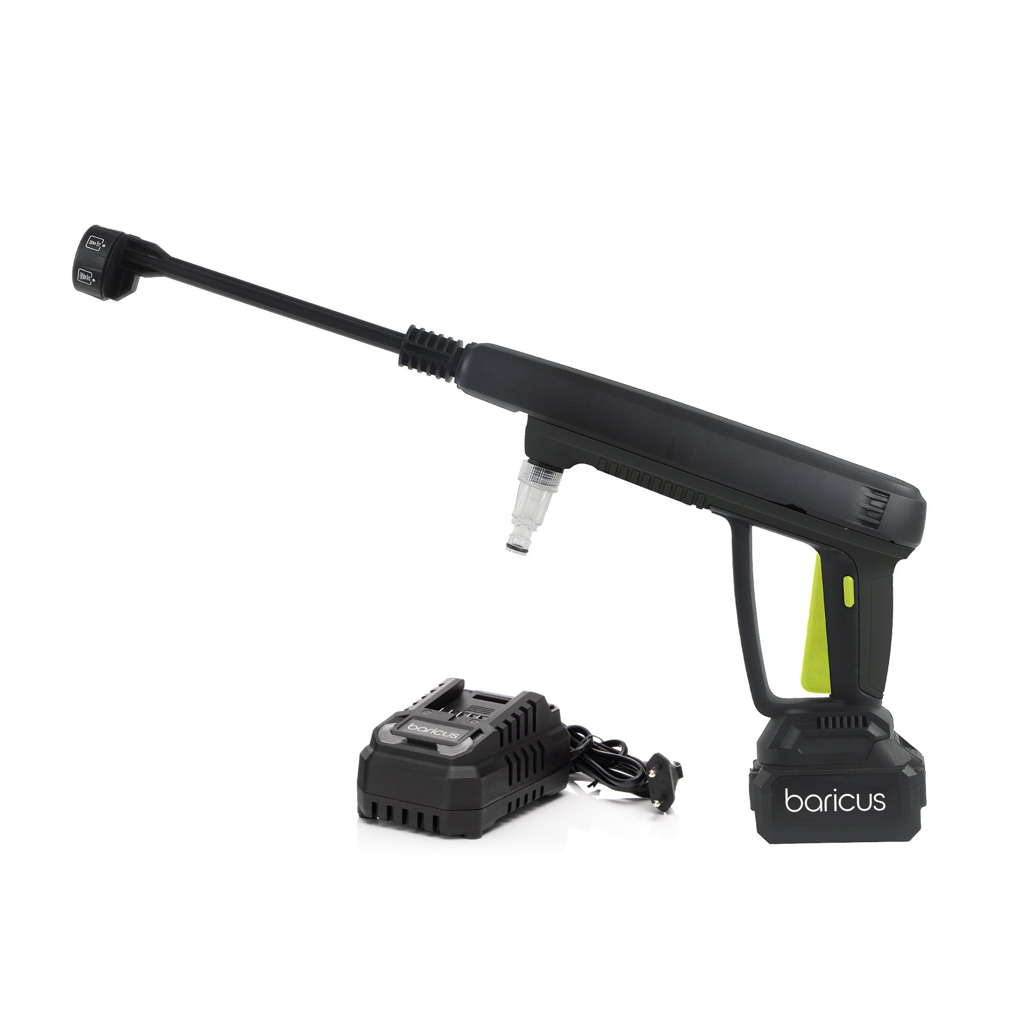 BARICUS Druckreiniger 18V max 24,9bar verstellbare Düsen 5J.Herstellergarantie