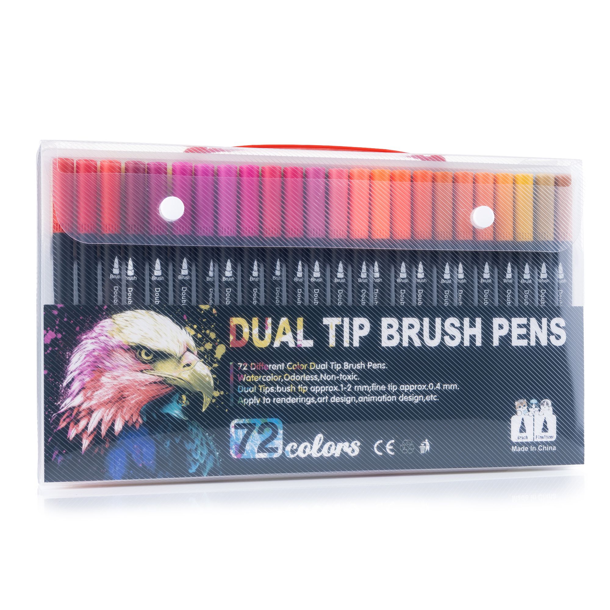  Kreativfarben-Set Brush Marker mit 2 Spitzen verschiedene Farben 72tlg.