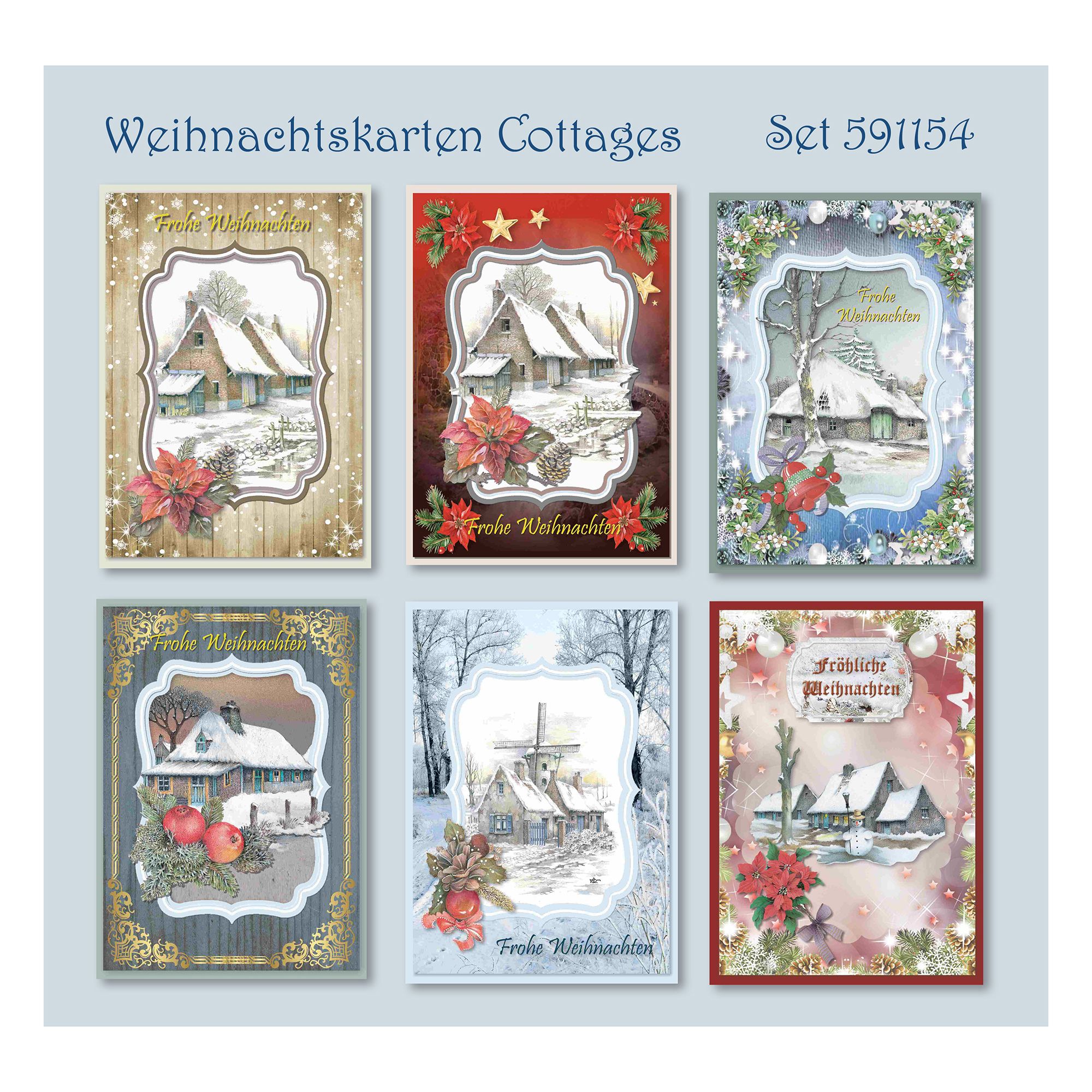 REDDY GrußkartenSet weihnachtliche Cottages 57tlg. QVC.de