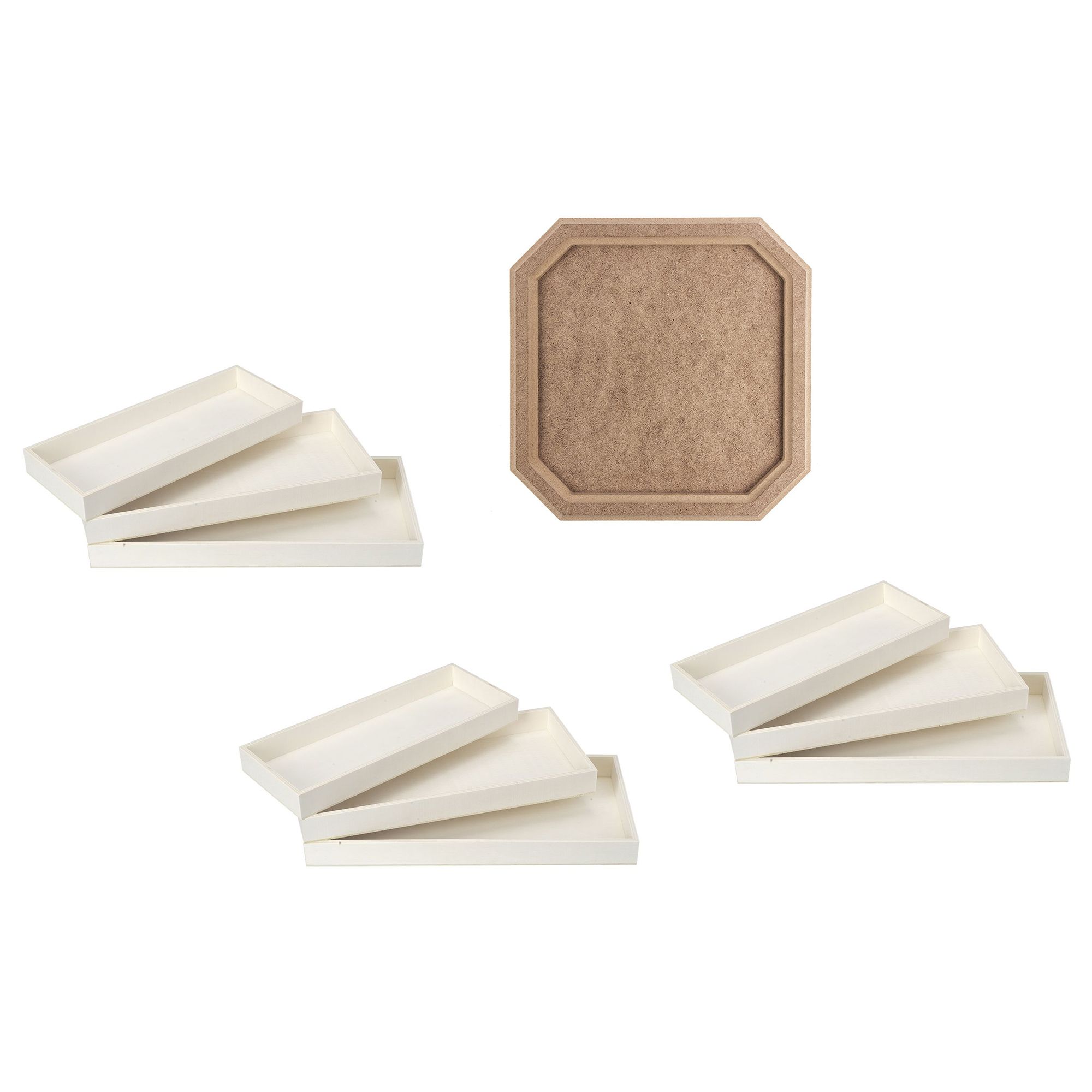 KARIN JITTENMEIER Kreativ-Set Holz Tabletts & Holz Rahmen 10tlg.