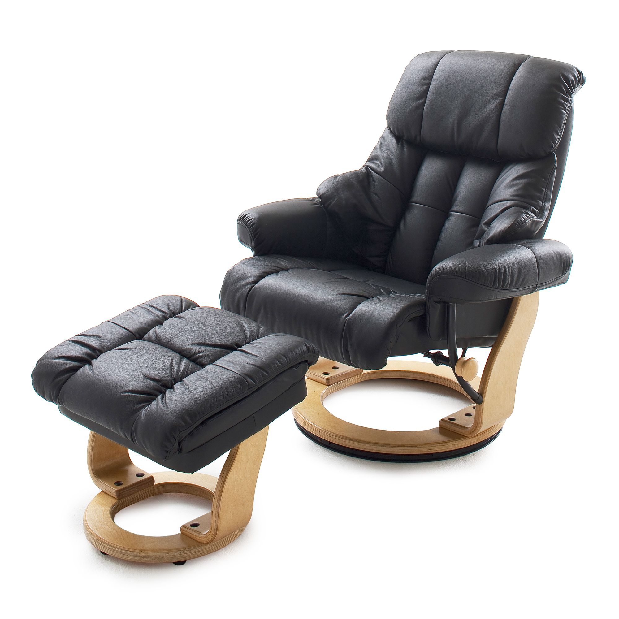 BODYFLEX LOUNGE Fernsehsessel ROMA inklusive Fußhocker Rindsleder