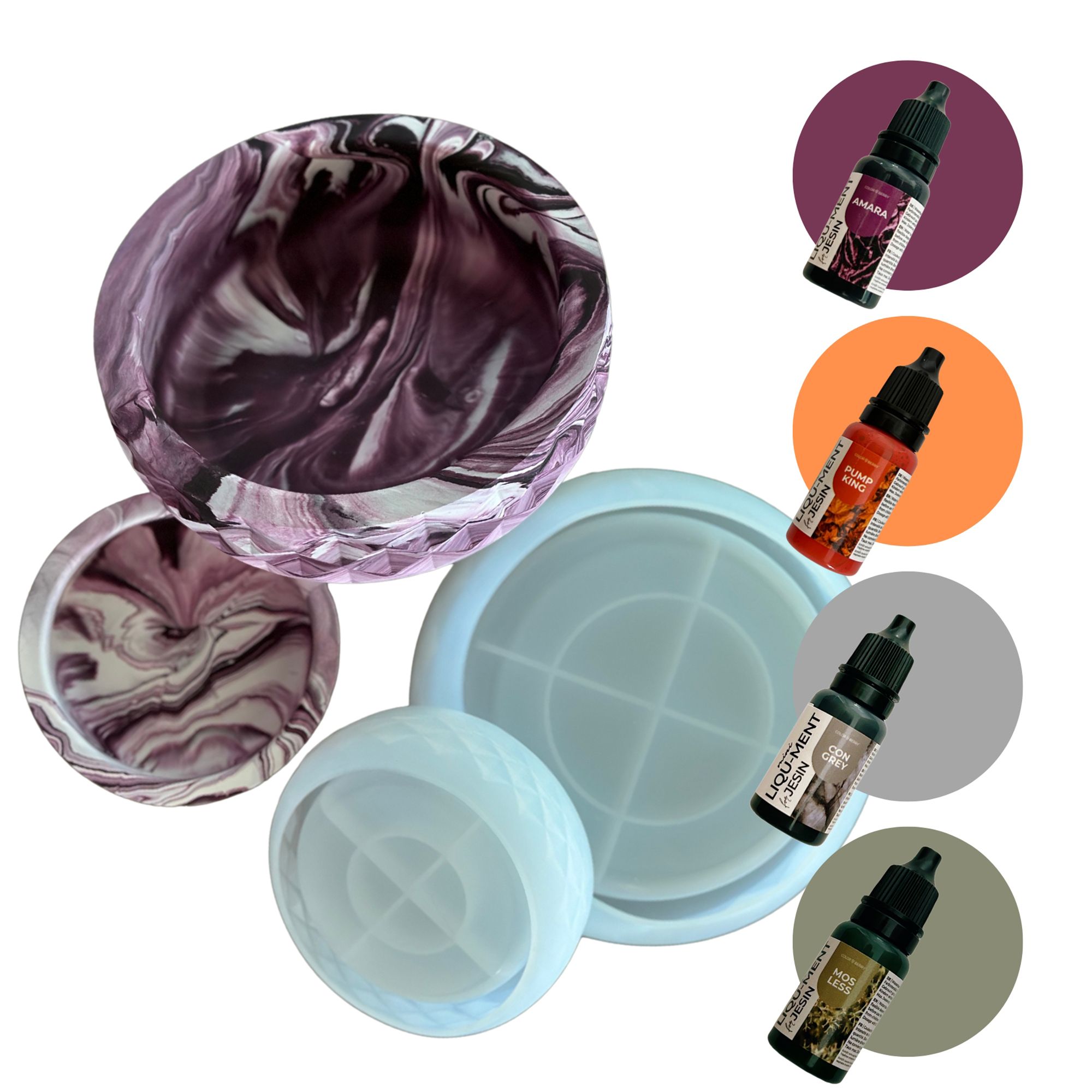 COLORBERRY Kreativ-Set Silikonformen Schalen & 4 Farben