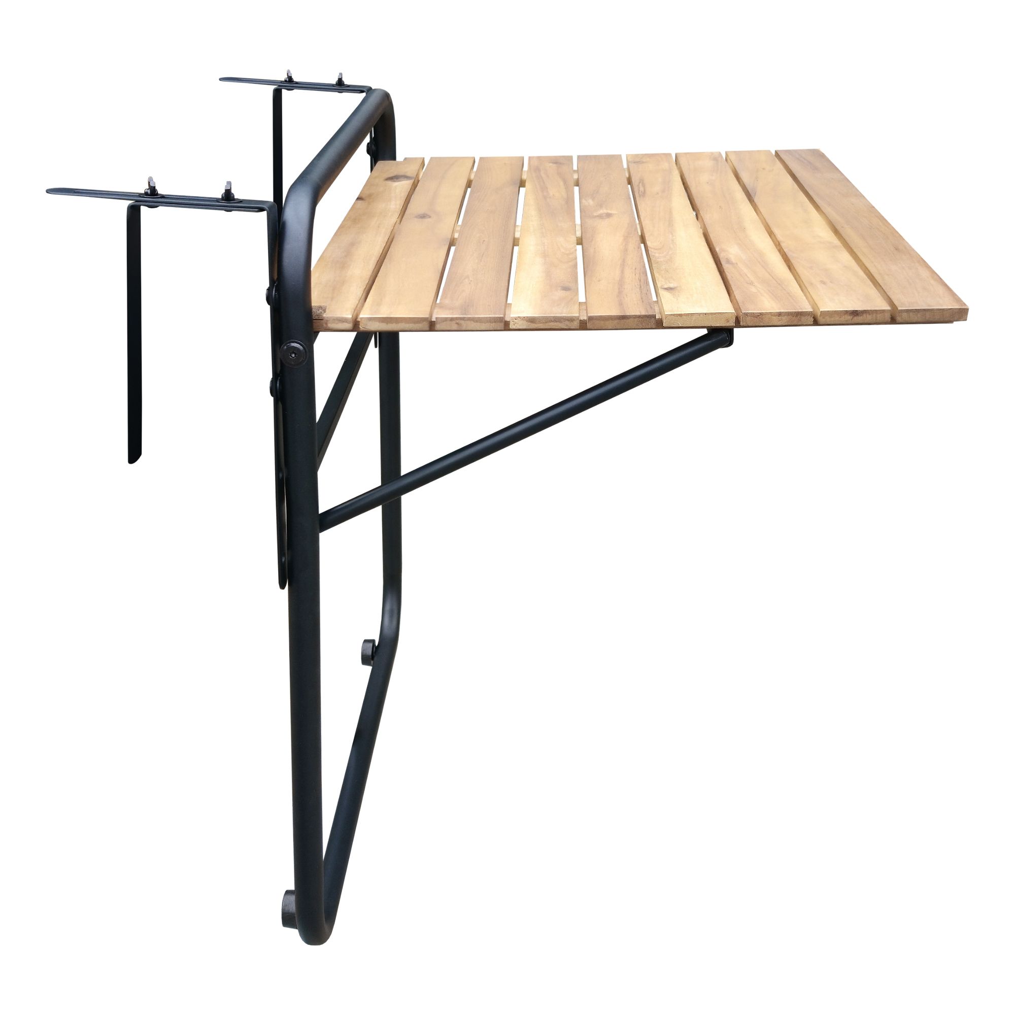 GREEN LOUNGE Balkonhängetisch Akazienholz, Stahl zusammenklappbar ca. 57,5x43x60cm