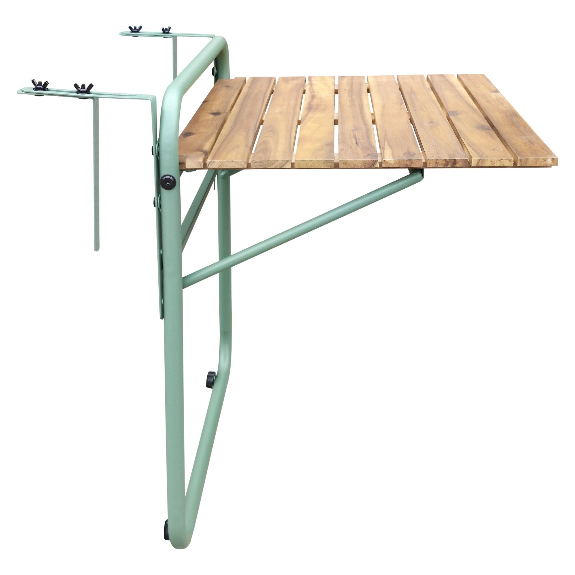 GREEN LOUNGE Balkonhängetisch Akazienholz, Stahl zusammenklappbar ca. 57,5x43x60cm