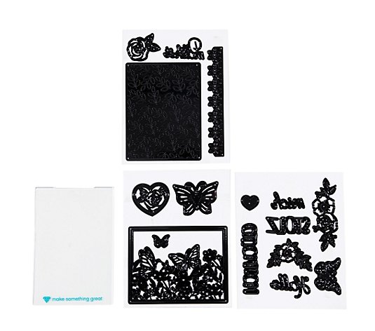 diamondpress Schablonen-Set Schmetterlingskarte inkl. Stanzschablonen 17tlg.