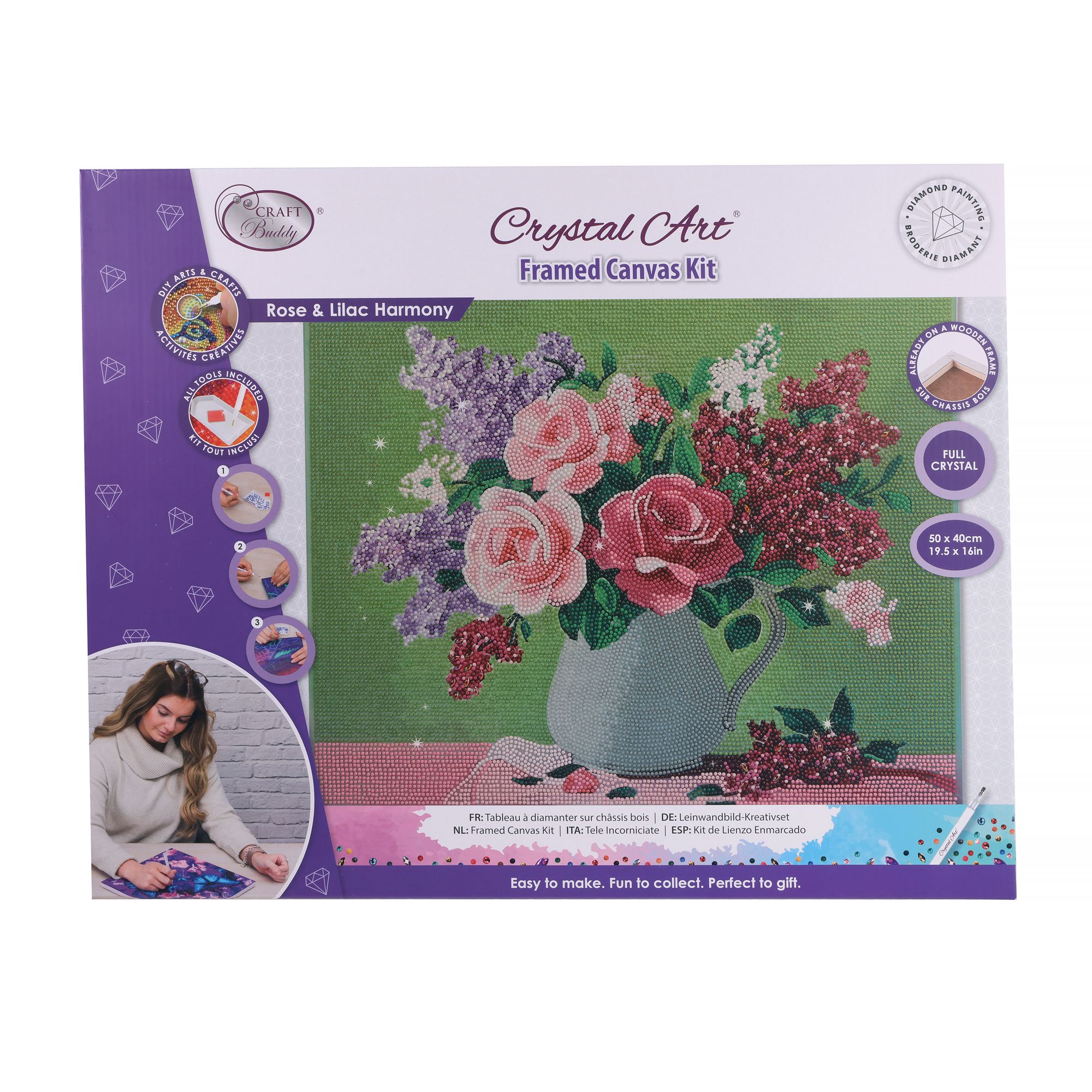 CRAFT BUDDY™ Diamond Painting Bild 40x50cm Blumenstrauß in Kanne 5tlg.