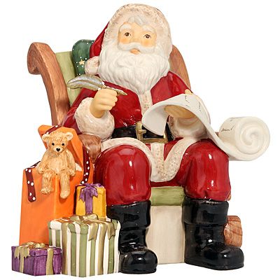 GOEBEL Weihnachtsmann Alle Geschenke verpackt sind 16cm mit Musikwerk