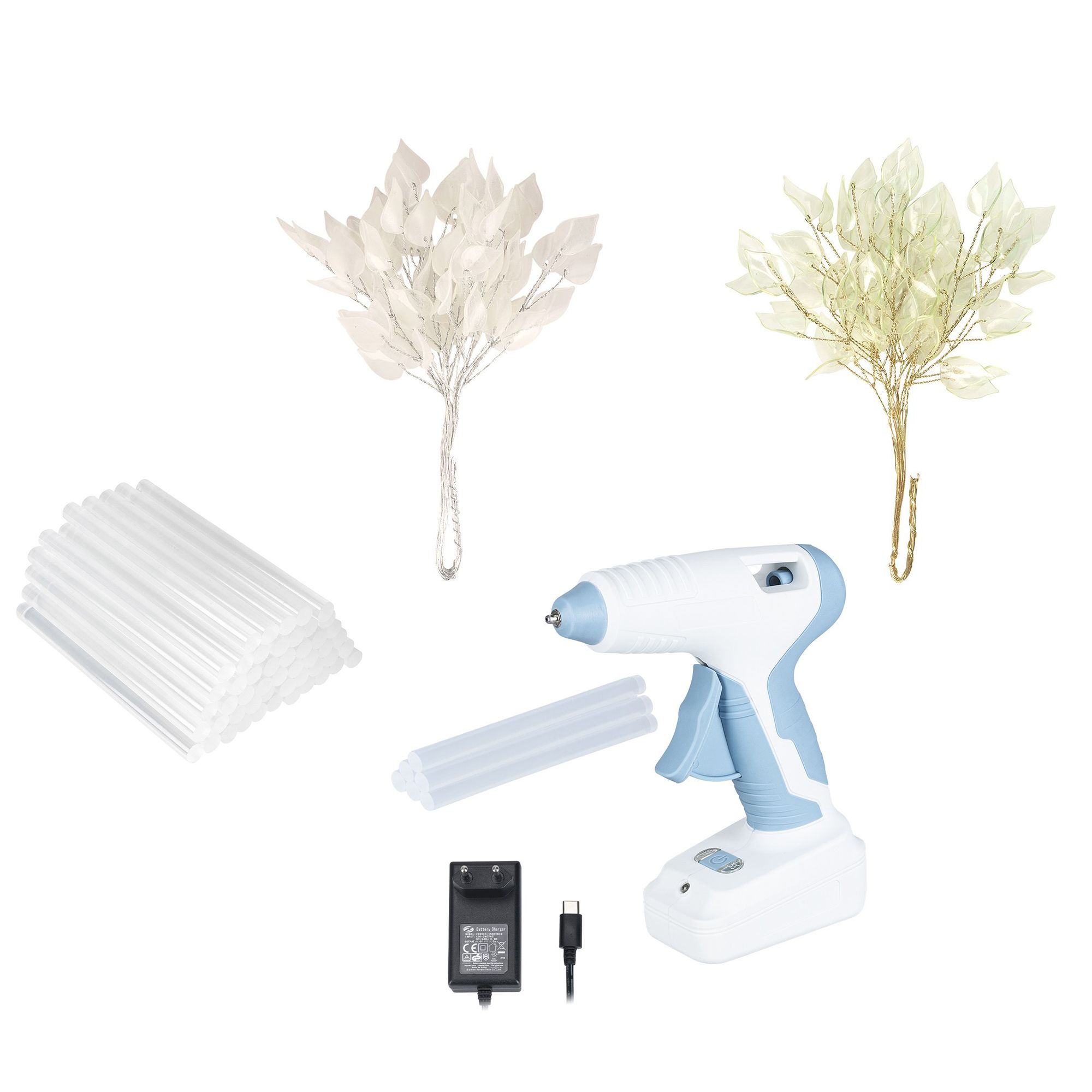 KARIN JITTENMEIER Kreativ-Set Heißklebepistole & Traum Zweige 77tlg.