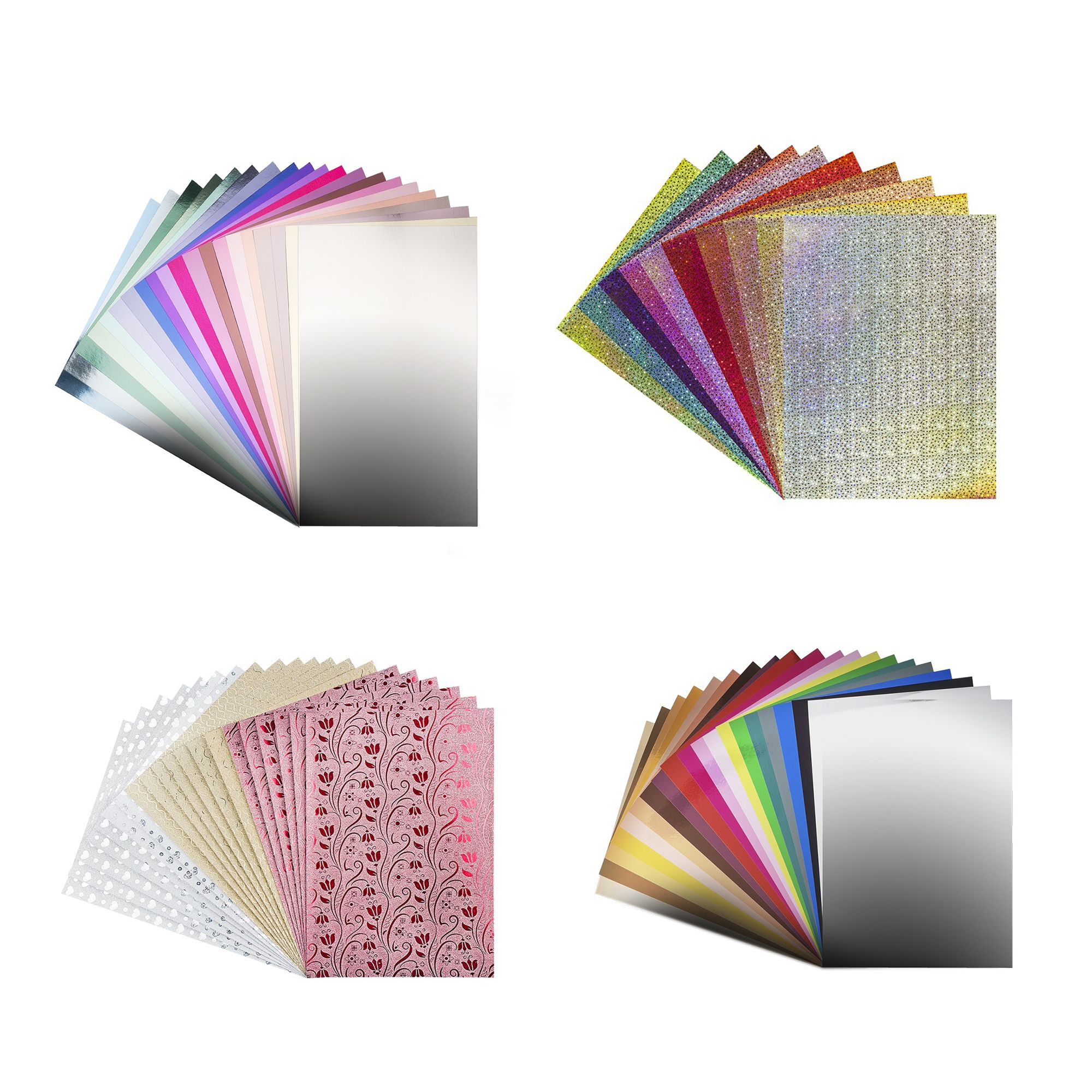 KARIN JITTENMEIER Kreativpapier-Set Effekt- & Spiegelkarton 160tlg.