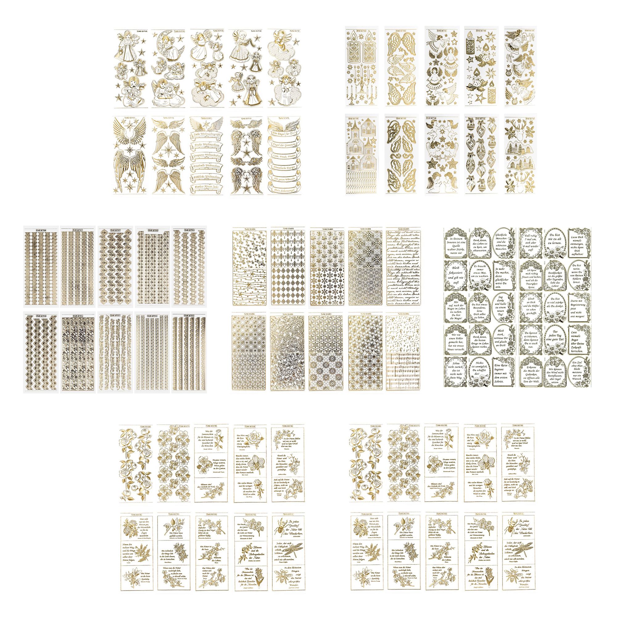 KARIN JITTENMEIER Sticker-Set Gravursticker verschiedene Motive 70tlg ...
