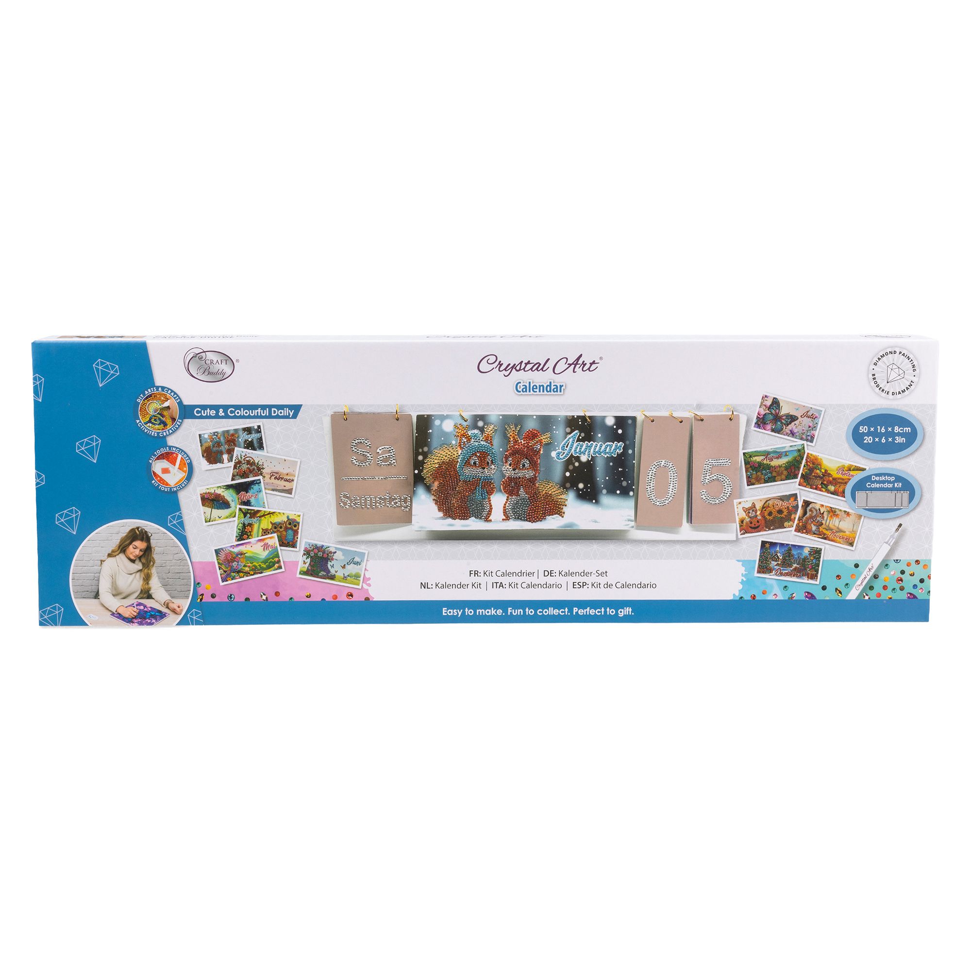 CRAFT BUDDY™ Diamond Painting Forever Tischkalender ca. 50x16,5x7cm 6tlg.
