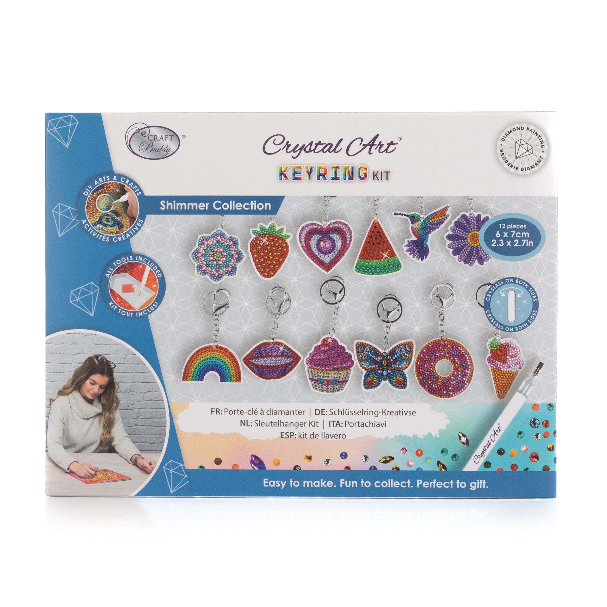 CRAFT BUDDY™ Diamond Painting Schlüsselanhänger versch. Designs 17tlg.