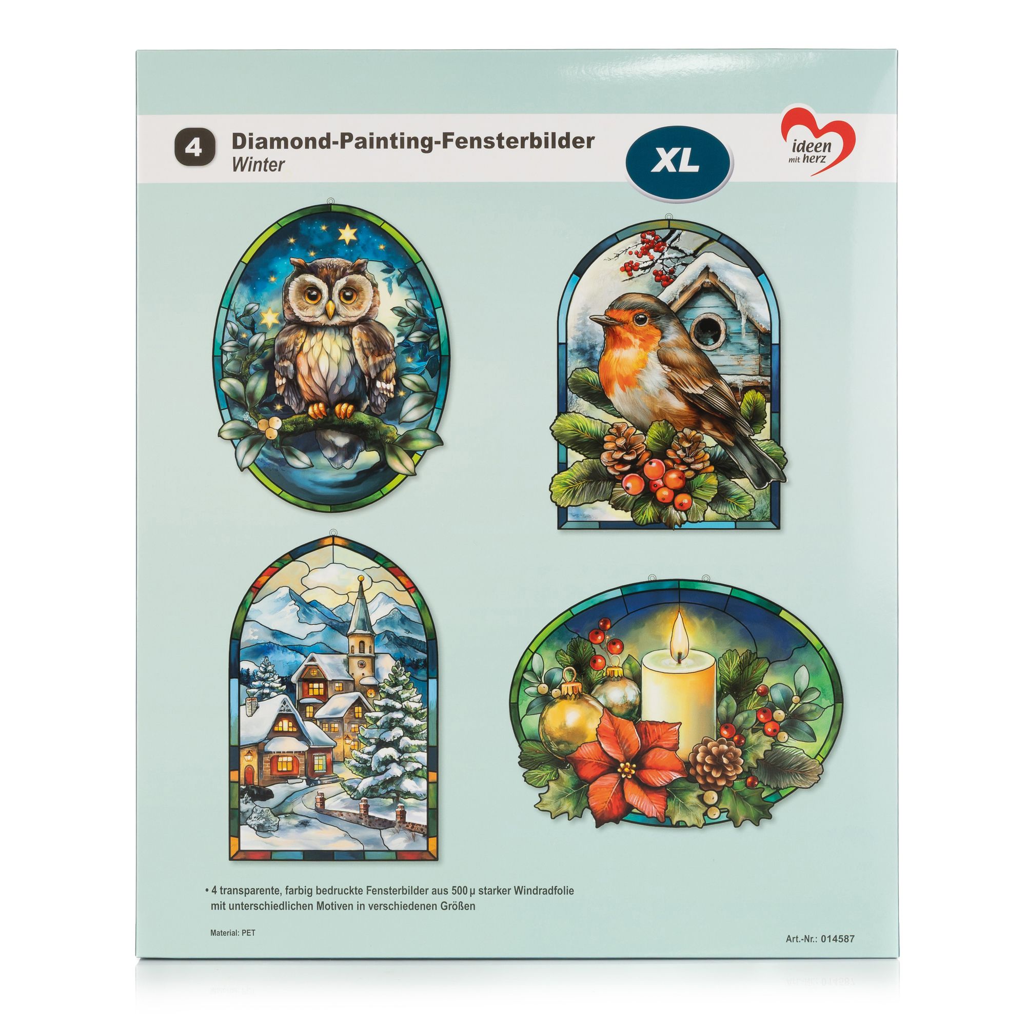 KARIN JITTENMEIER Diamond Painting-Set XL-Fensterbilder verschiedene Designs 9tlg.