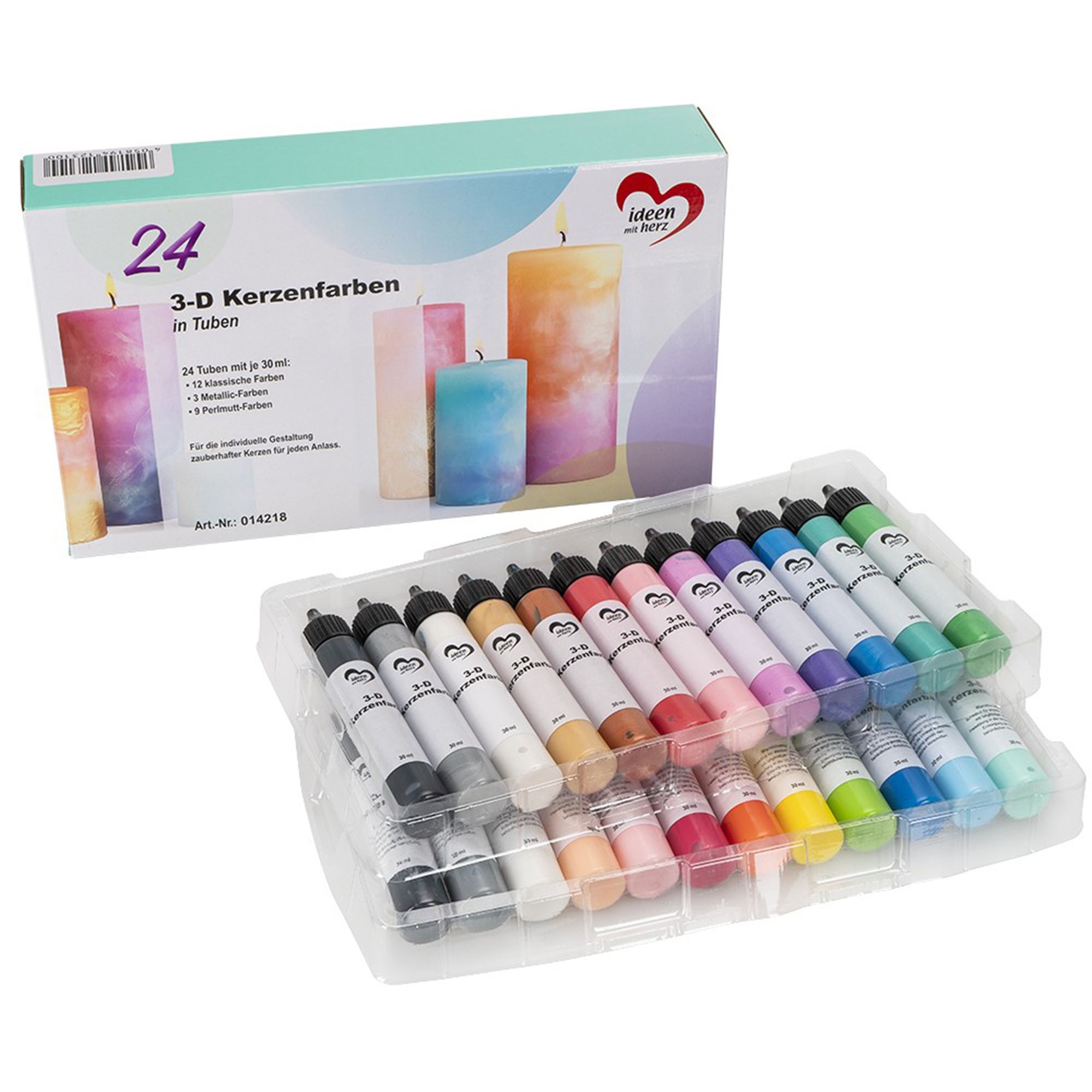 KARIN JITTENMEIER Kreativfarben-Set 3D Kerzenfarben versch. Farbtöne 24tlg.