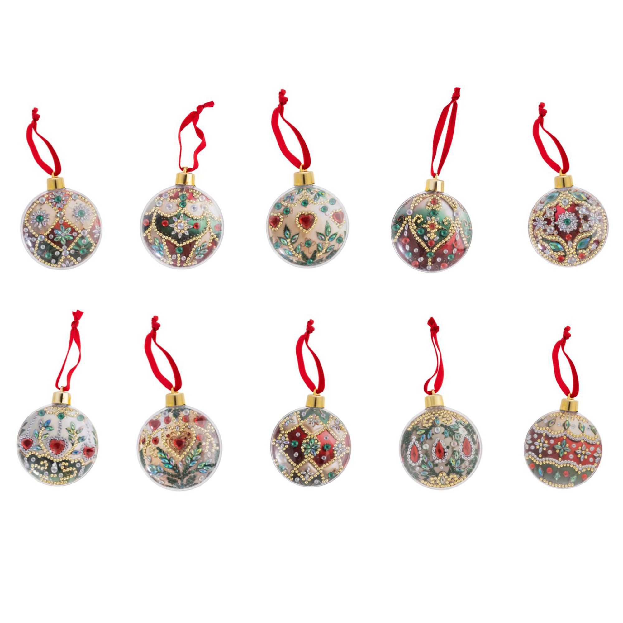 CRAFT BUDDY™ Diamond Painting-Set Acrylkugeln Weihnachtsmotive 34tlg.