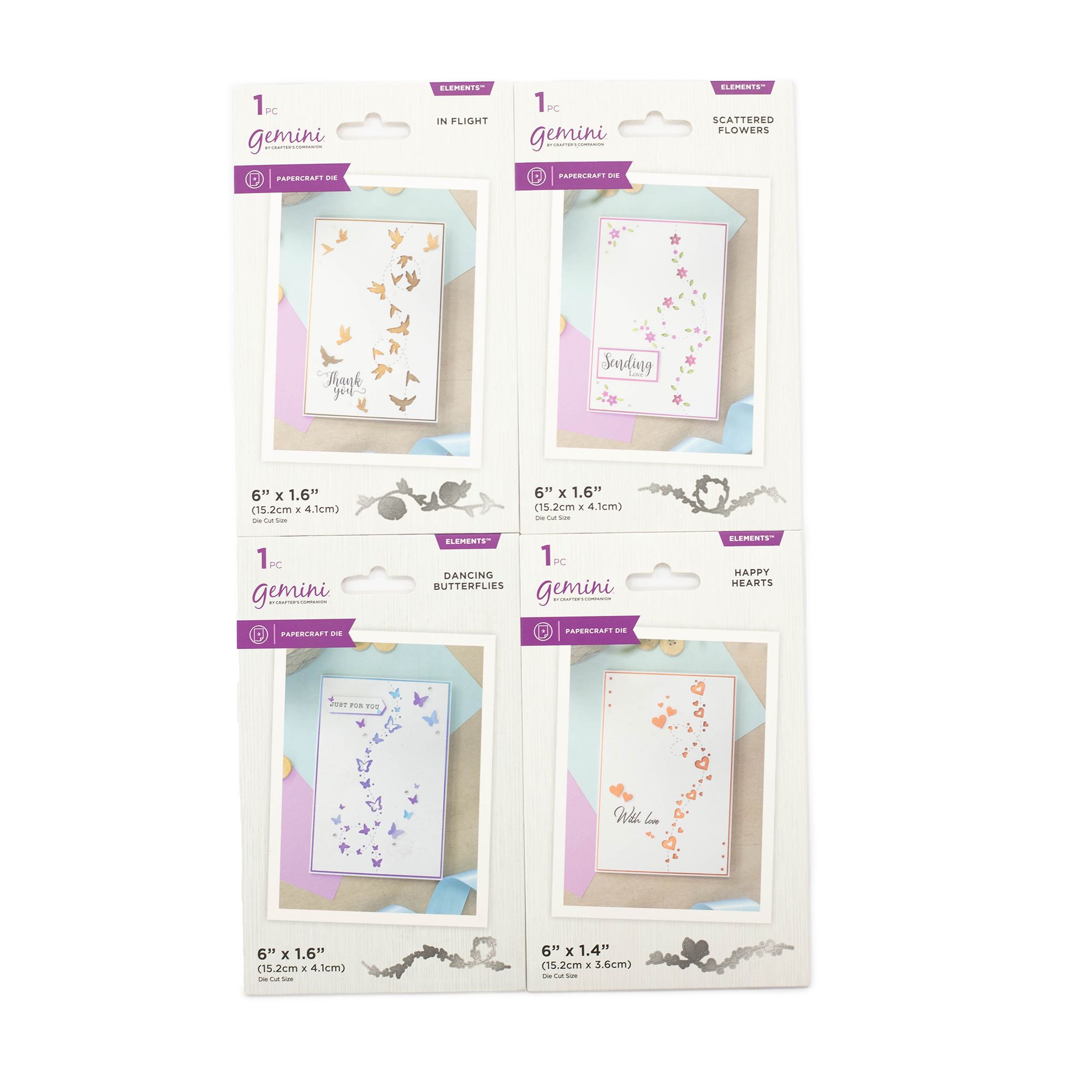 CRAFTER'S COMPANION™ Schablonen-Set Stanzschablonen Konfetti-Bordüren ...