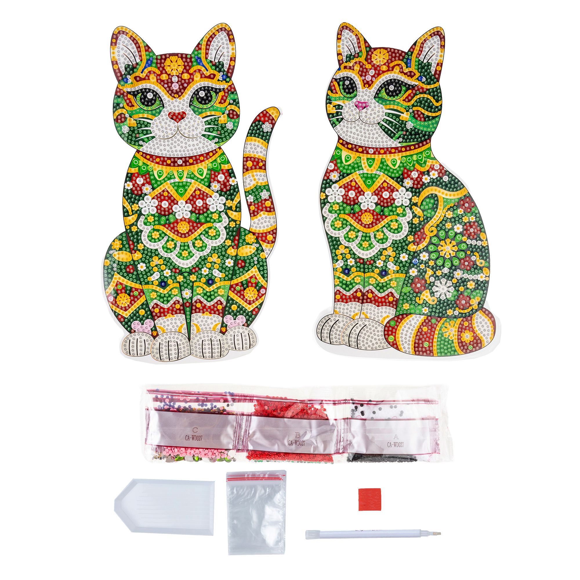 CRAFT BUDDY™ Diamond Painting 2 Katzen ca. 25cm hoch 7tlg.