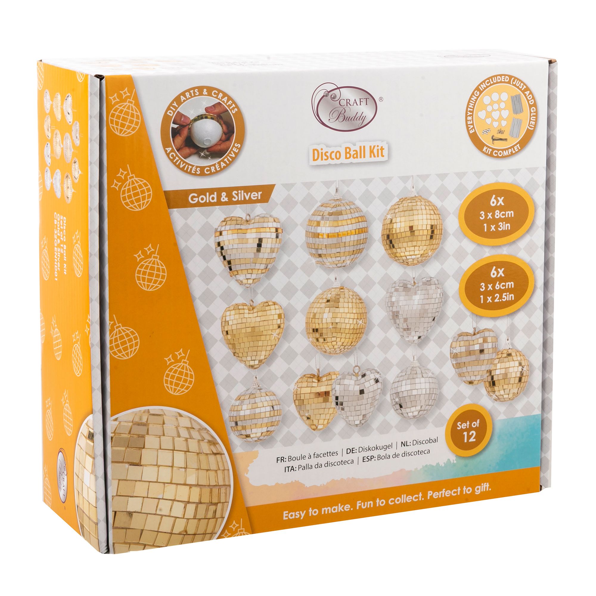 CRAFT BUDDY™ Kreativ-Set Styroporornamente & Spiegelquadrate 14tlg.