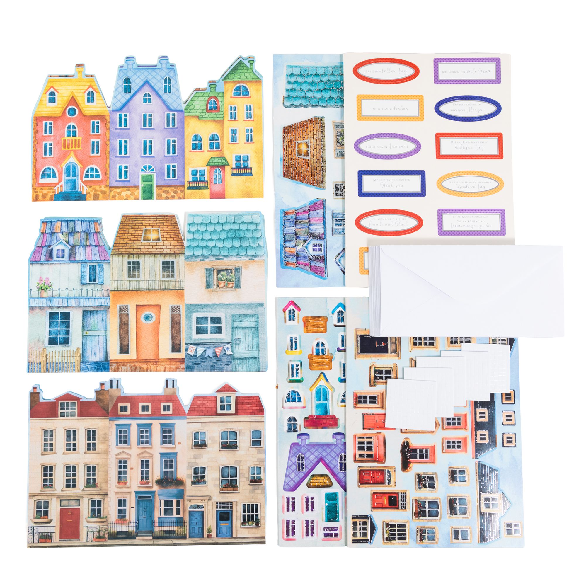 CRAFT BUDDY™ Grußkarten-Set Häuserfassaden versch. Designs 81tlg.