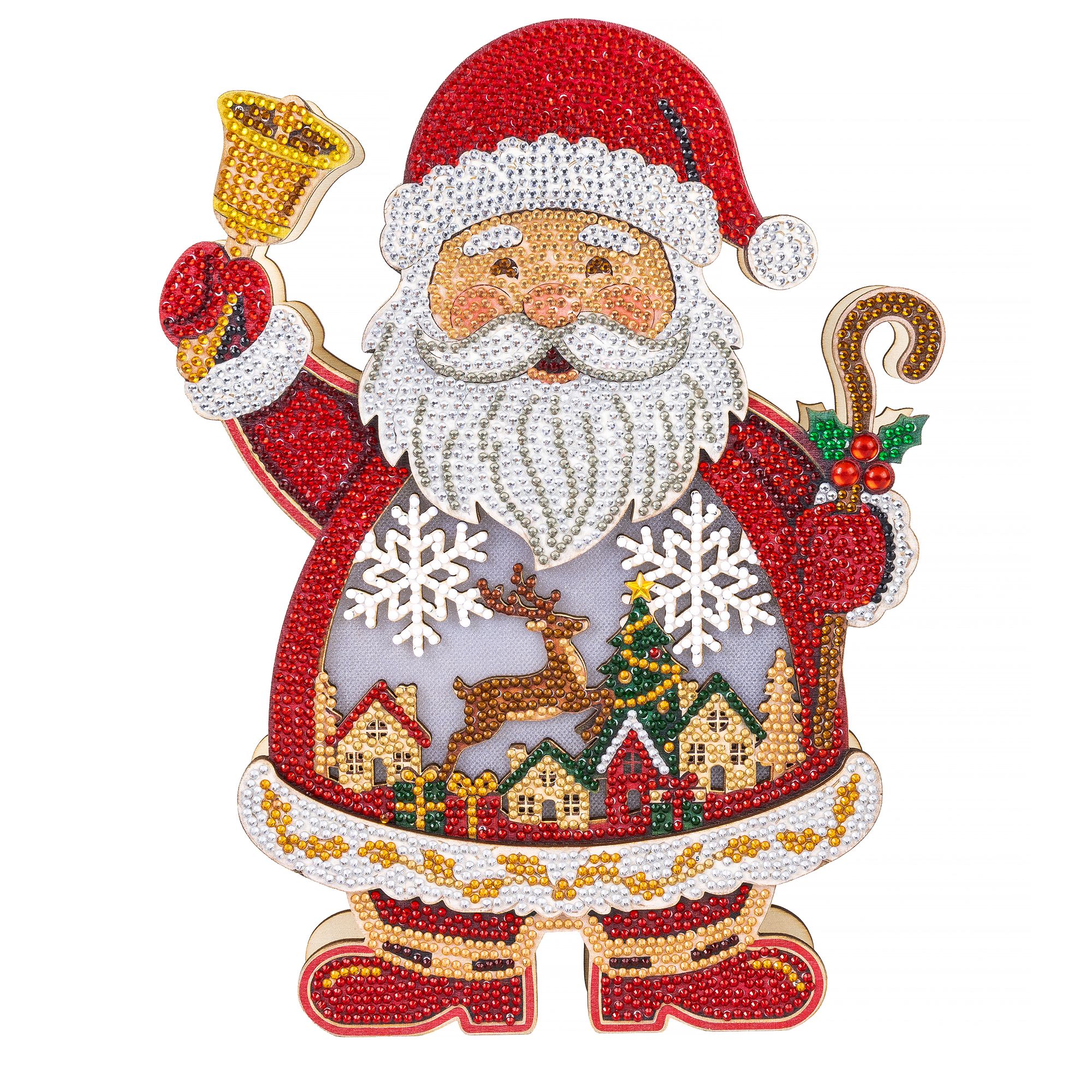CRAFT BUDDY™ Diamond Painting Weihnachtsmann mit LED 9tlg.