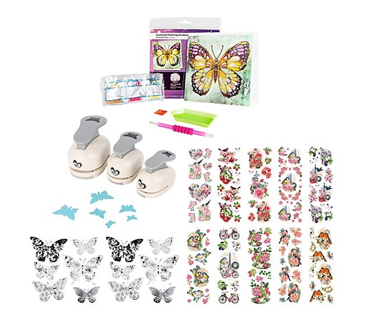 KARIN JITTENMEIER Kreativ-Set Schmetterlinge inkl. Stickerbogen 21tlg.