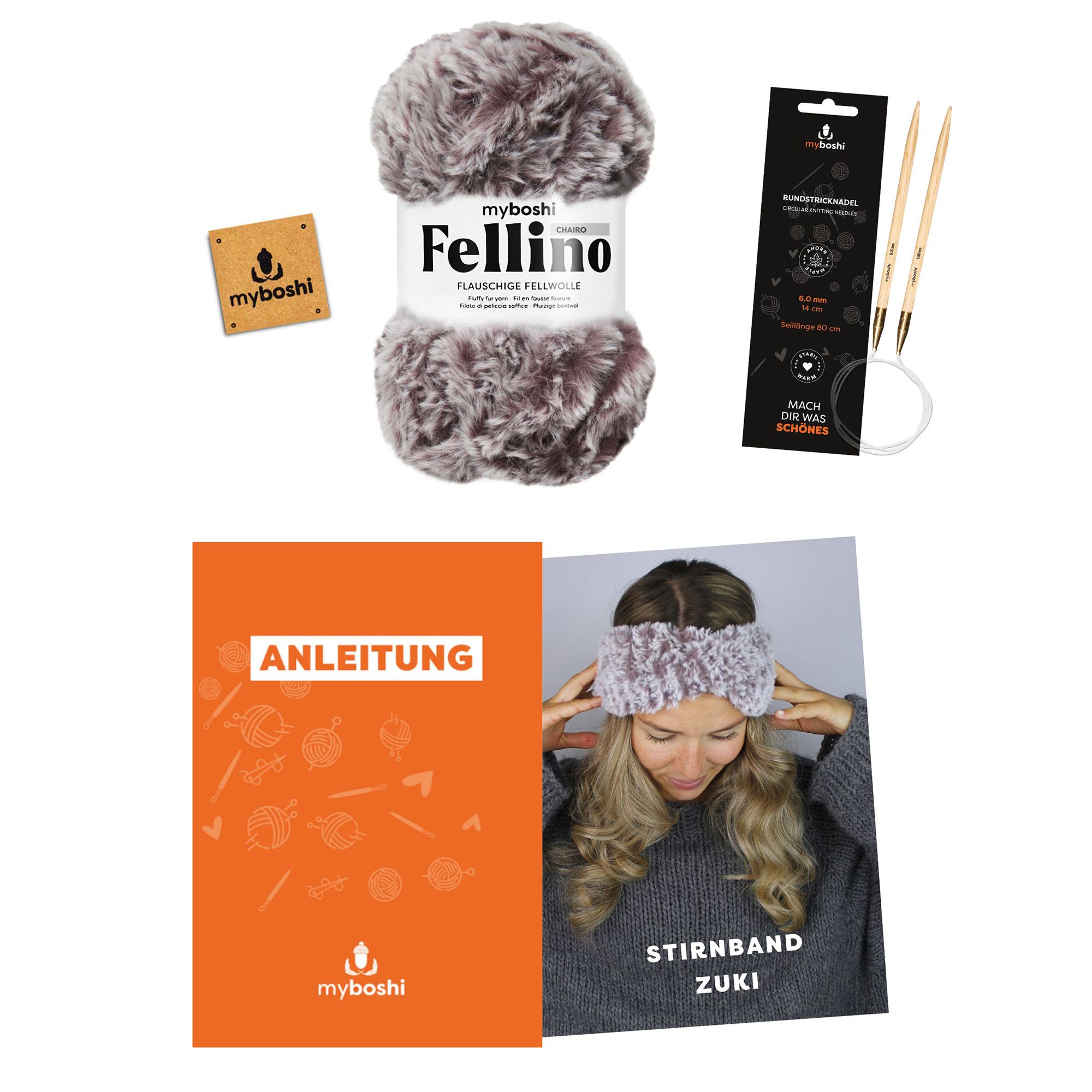 myboshi Strick-Set Stirnband Zuki inkl. Nadel & Wolle 3tlg.
