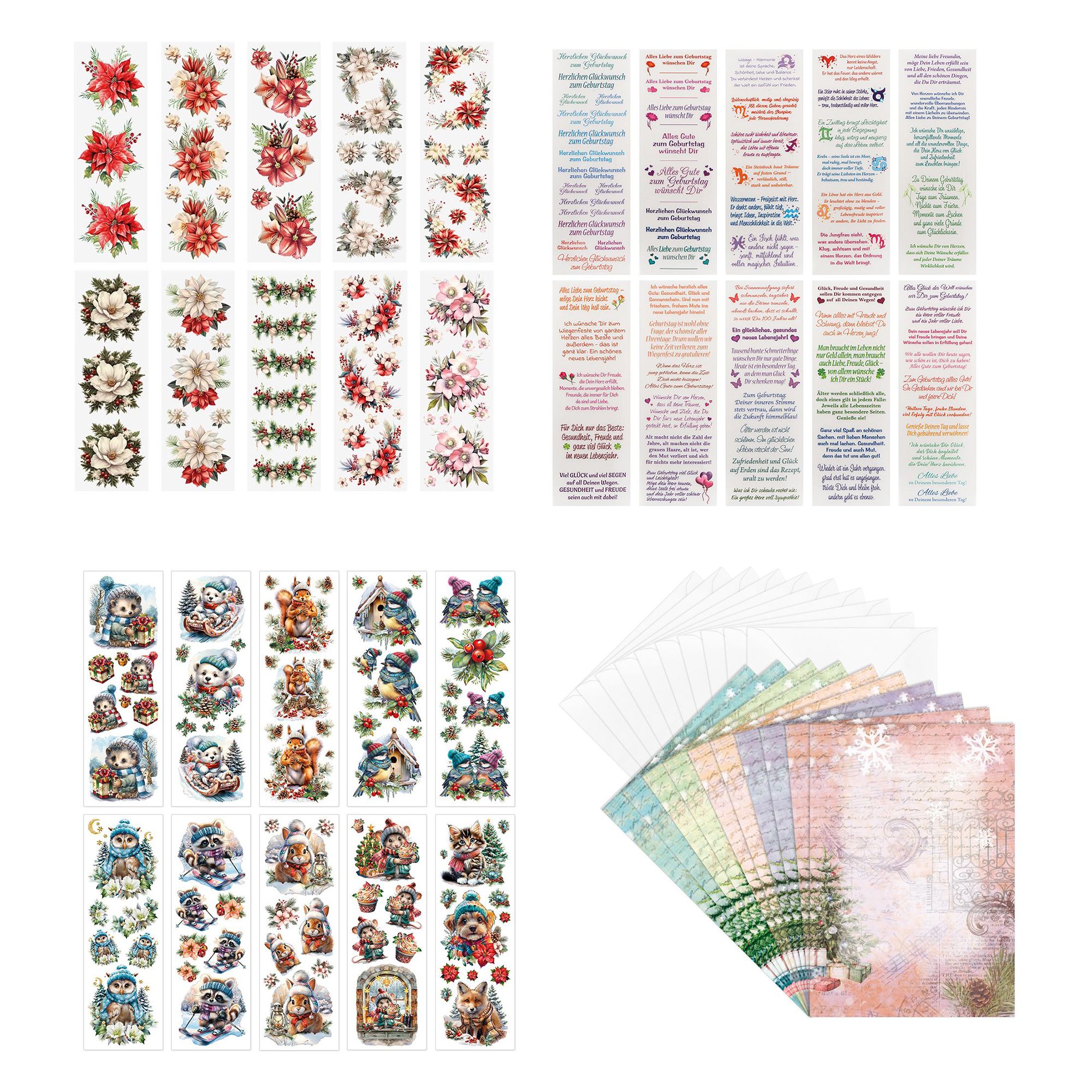 KARIN JITTENMEIER Grußkarten-Set Premium Transfers Weihnachten 53tlg.
