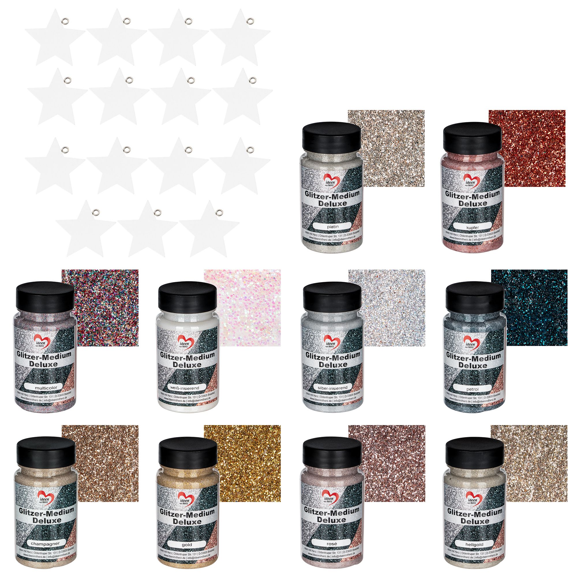 KARIN JITTENMEIER Club Artikel Kreativfarben-Set Glitzer Medium 10tlg.